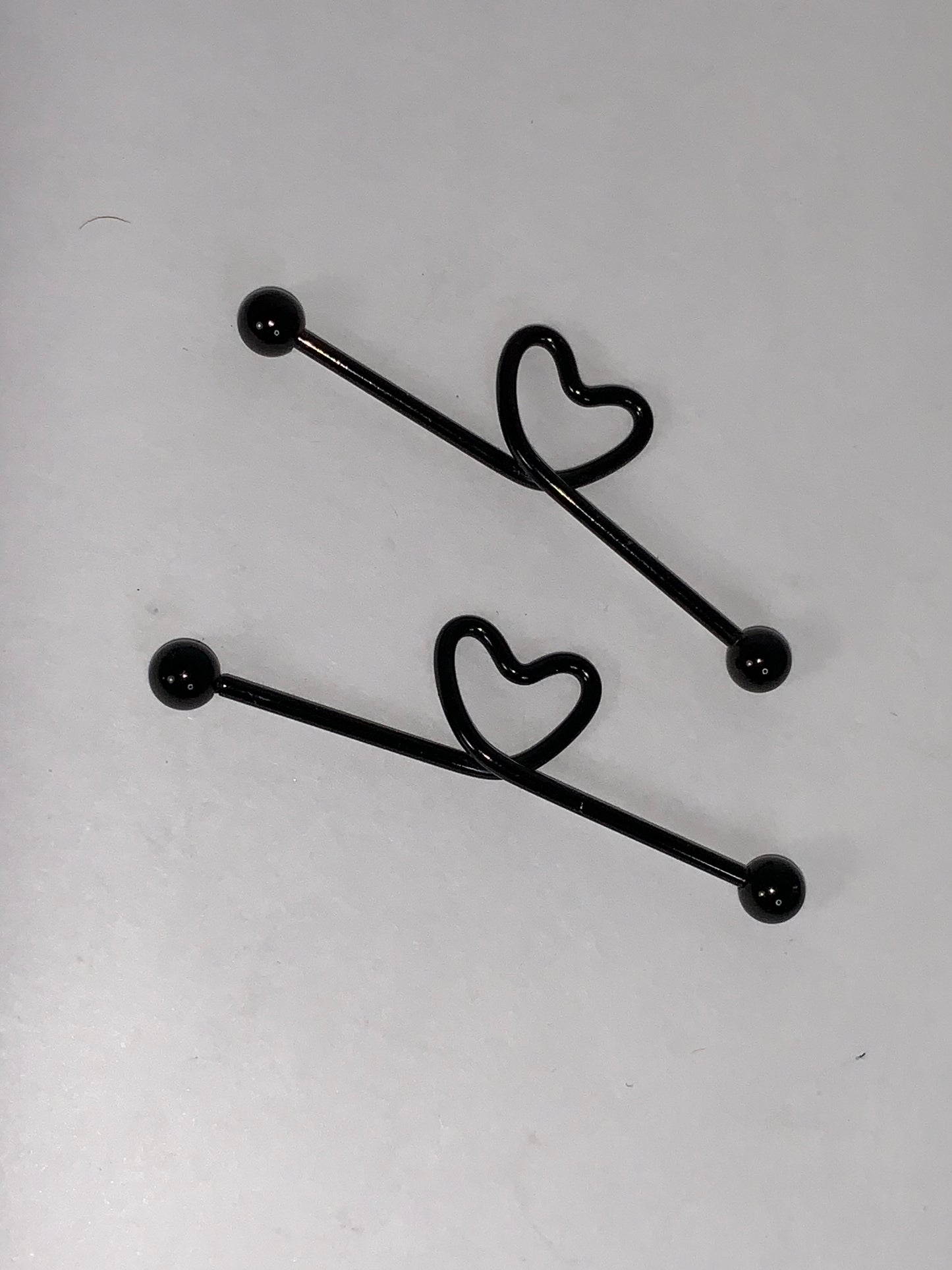 14 Gauge Industrial Heart Piercing