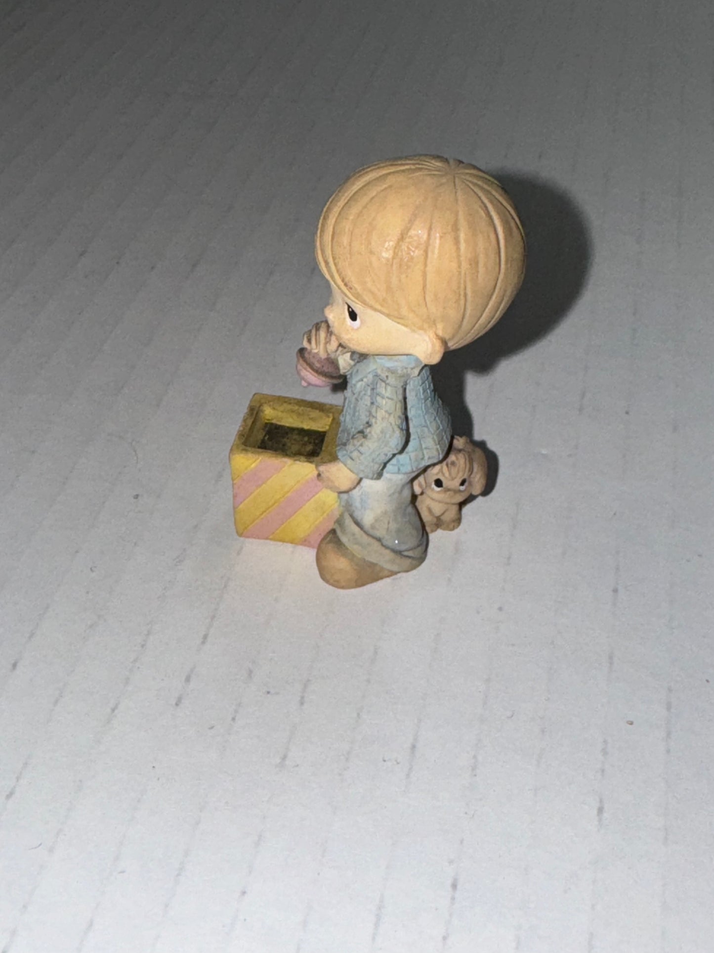 Vintage 1998 Precious Moments Little Boy Holiday Figurine with puppy