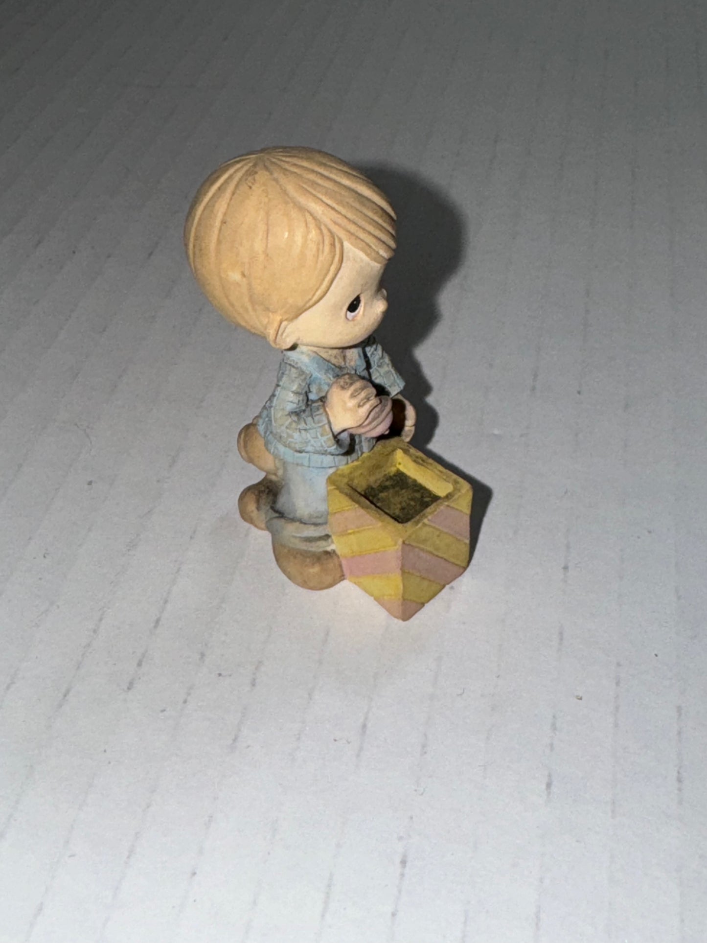 Vintage 1998 Precious Moments Little Boy Holiday Figurine with puppy