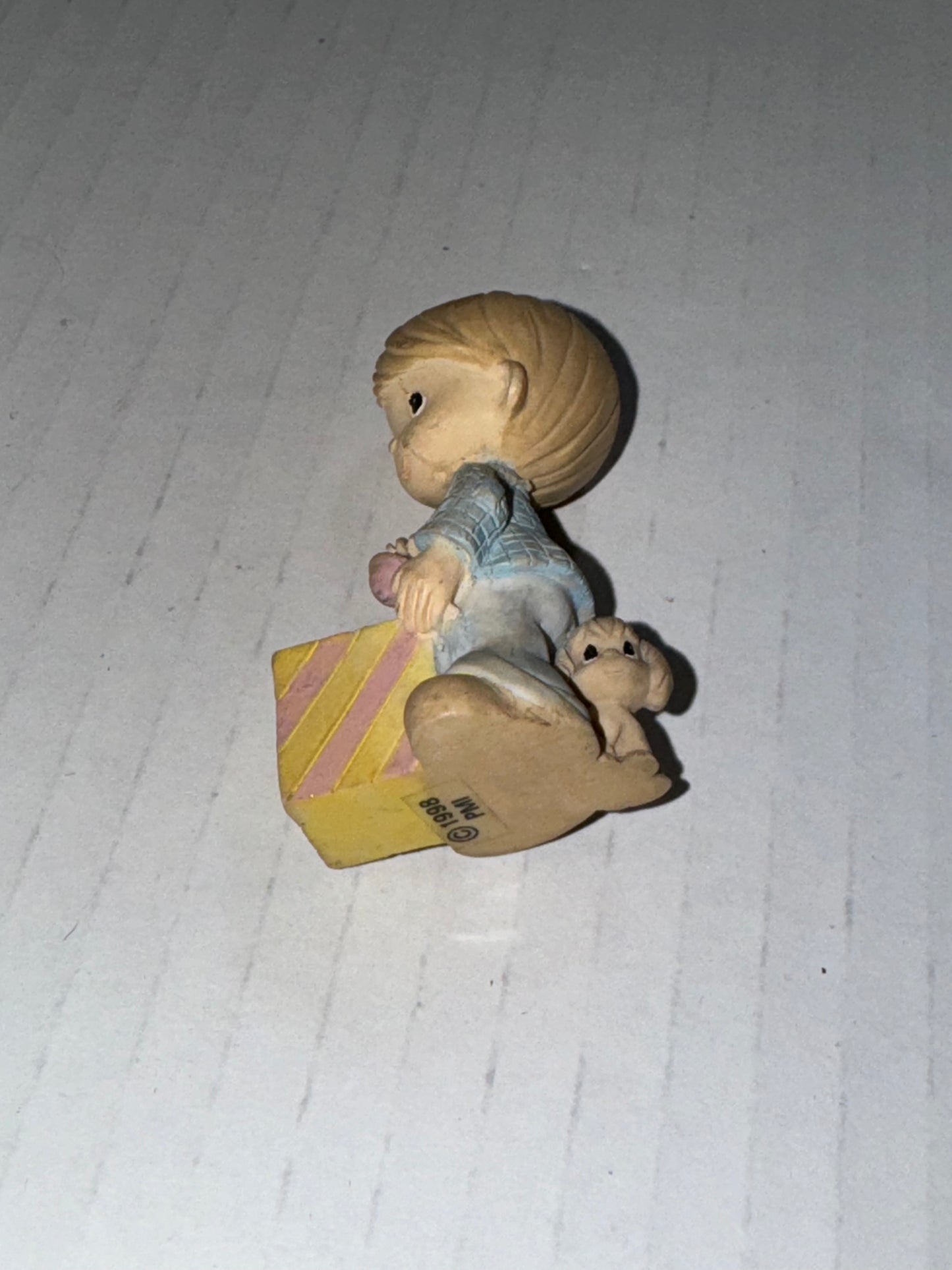 Vintage 1998 Precious Moments Little Boy Holiday Figurine with puppy