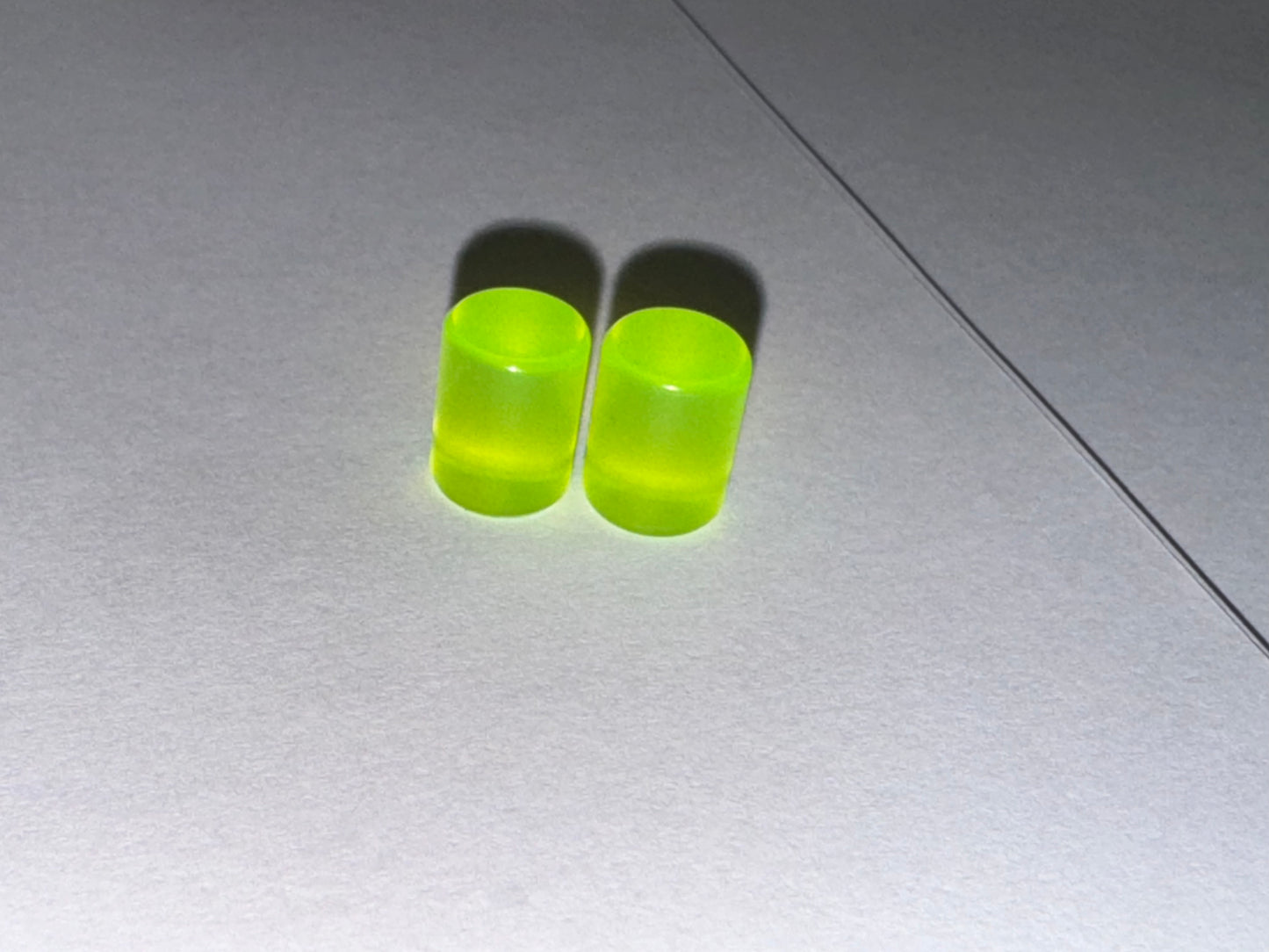 Yellow 0 Gauge Uv Acrylic Straight Plugs