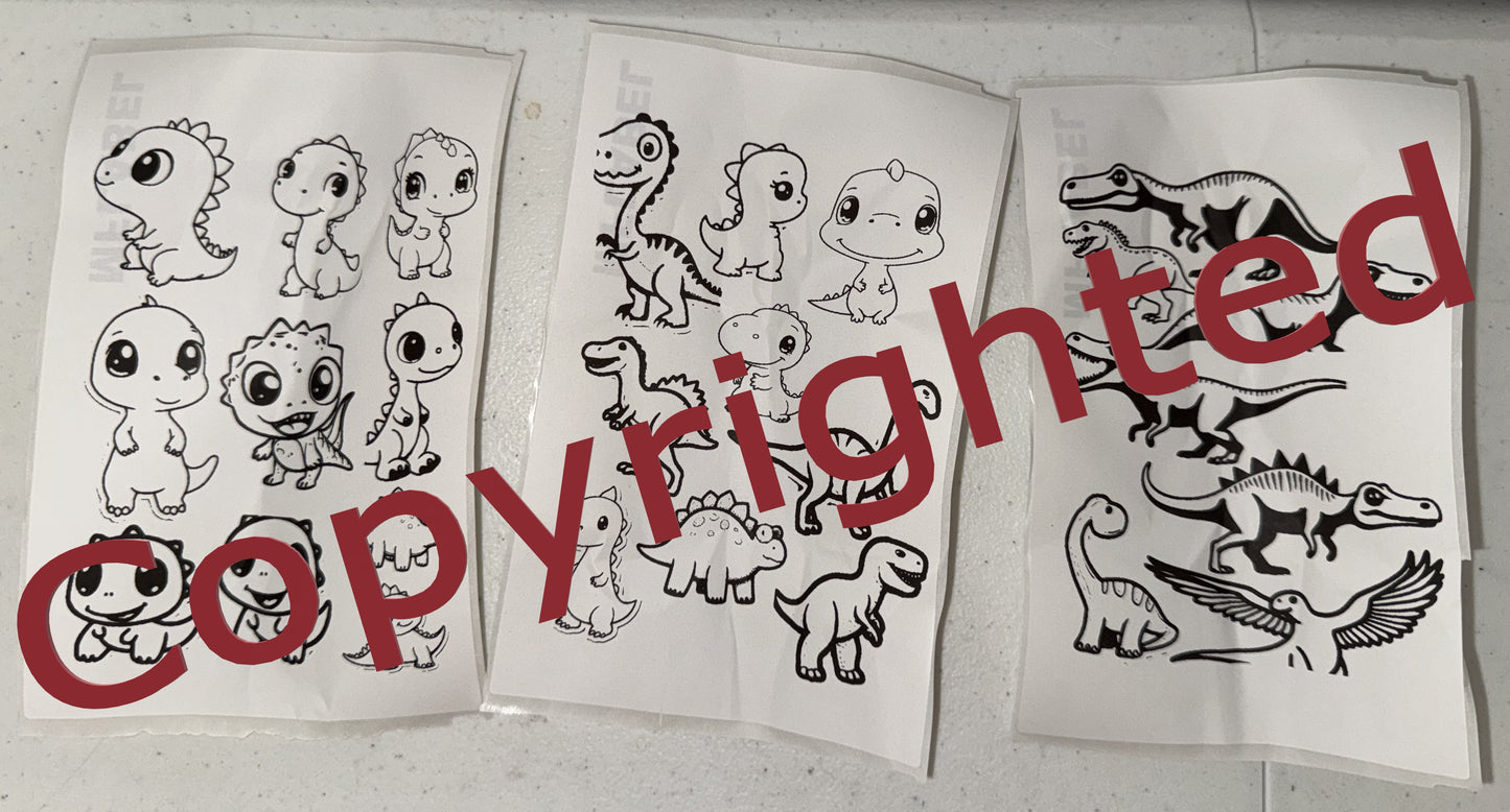 Color a Dino Stickers