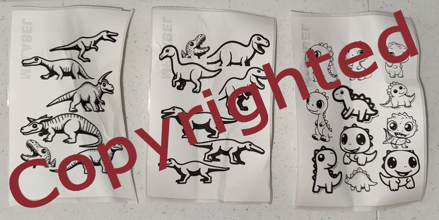 Color a Dino Stickers