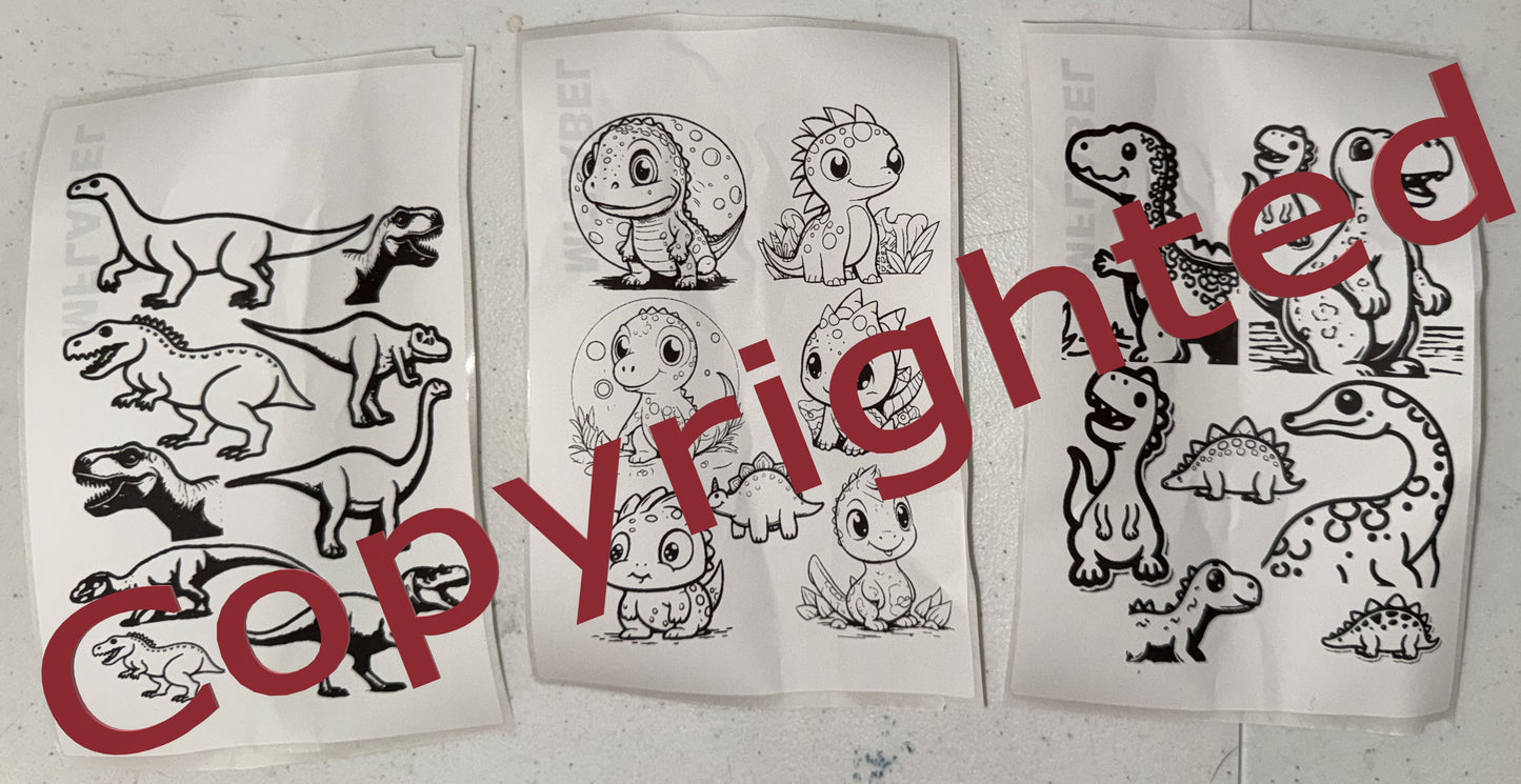 Color a Dino Stickers