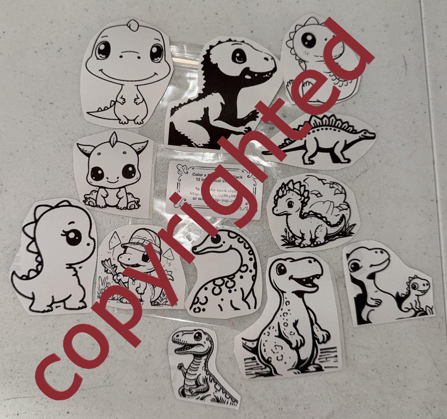 Color a Dino Stickers