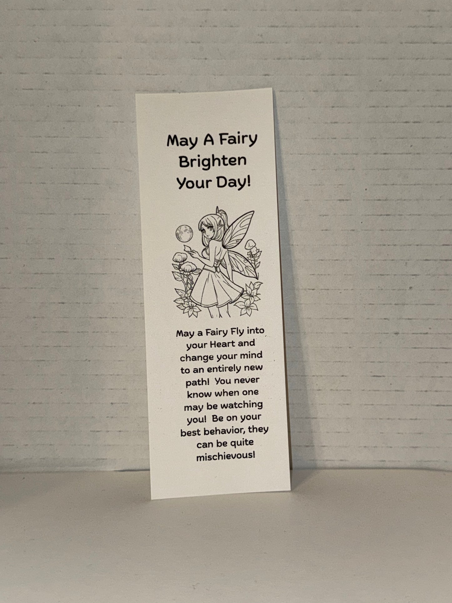 Color Your Own Fairy Bookmarks, 5 qty!