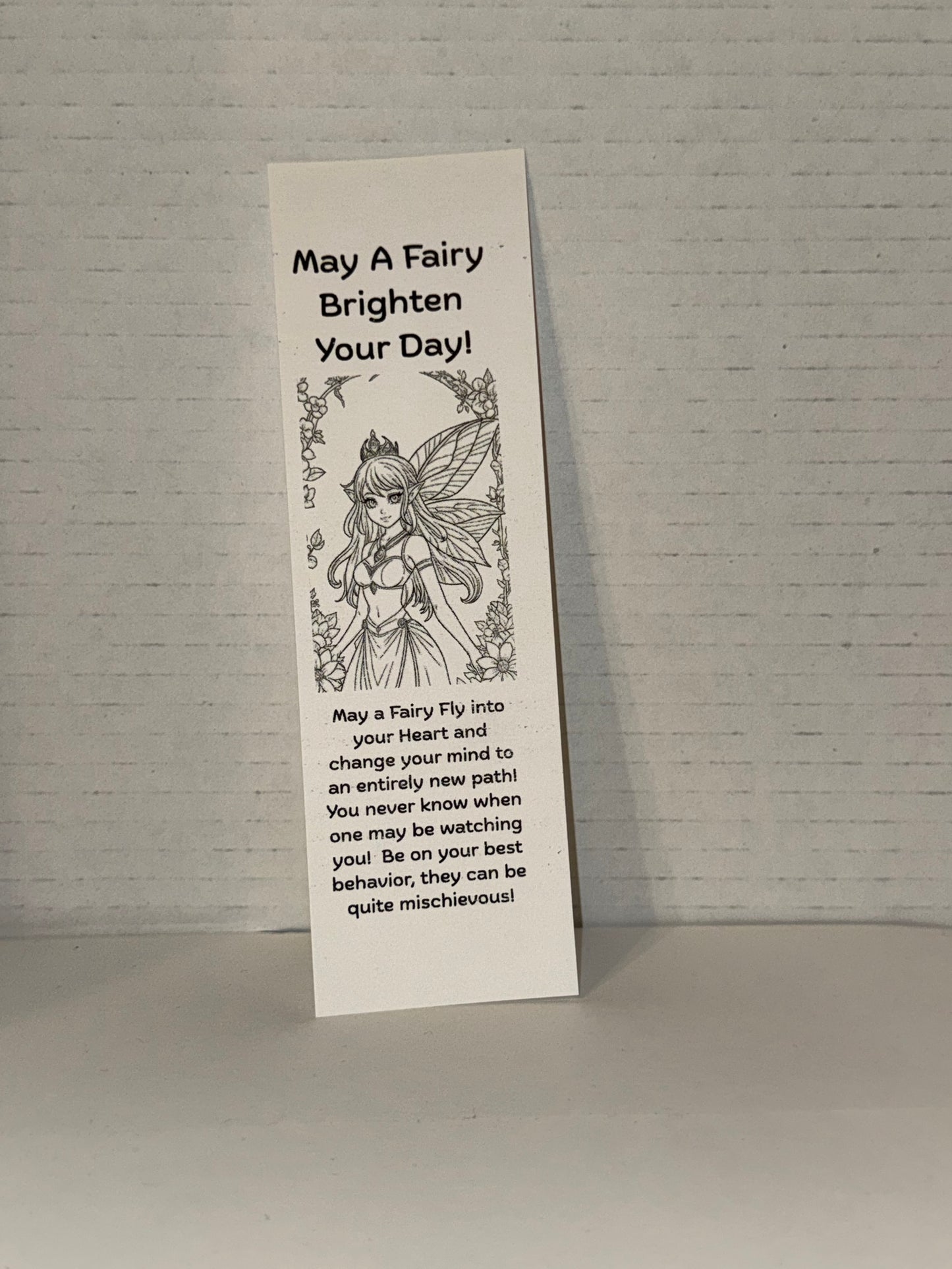 Color Your Own Fairy Bookmarks, 5 qty!