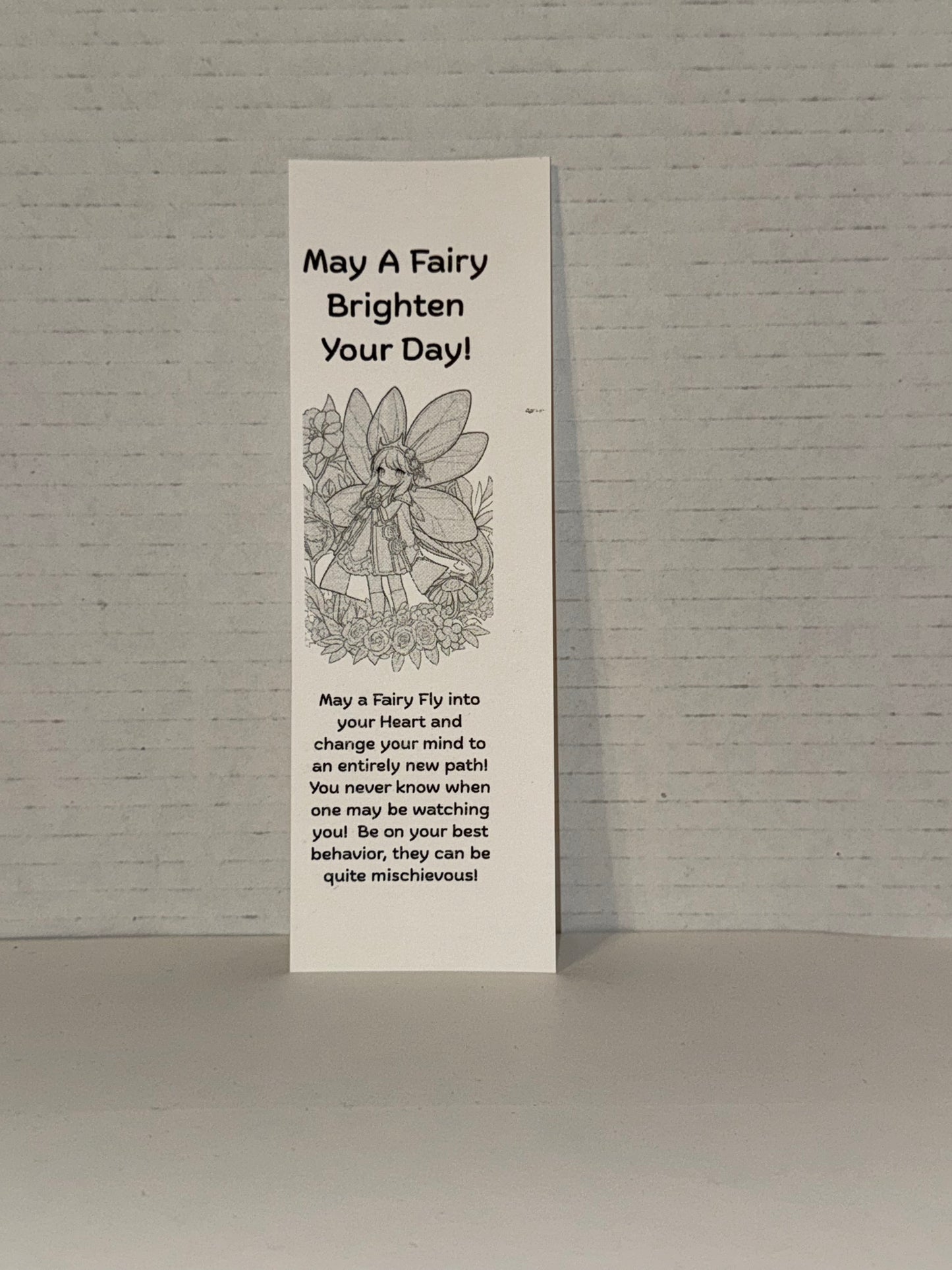 Color Your Own Fairy Bookmarks, 5 qty!