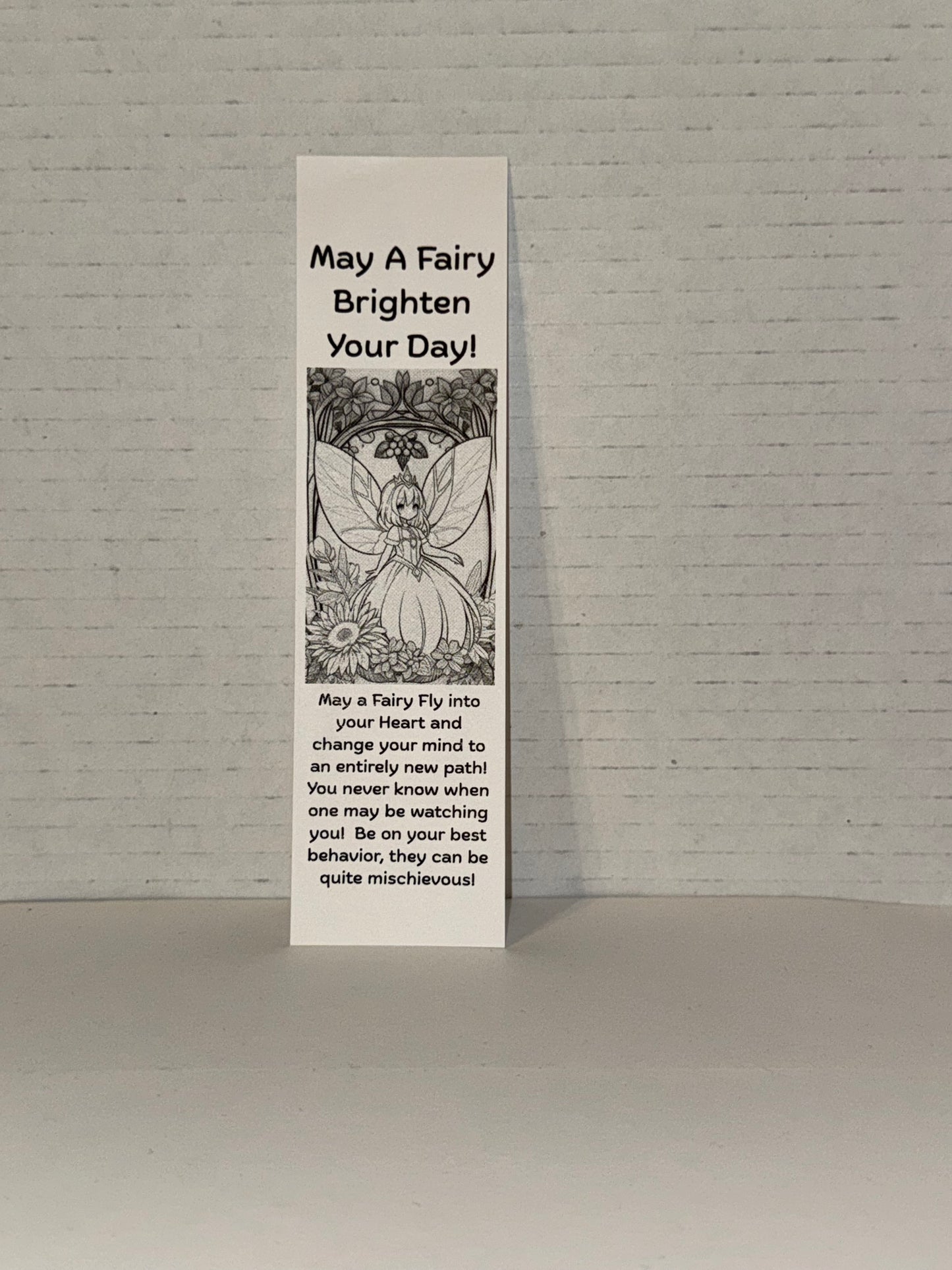 Color Your Own Fairy Bookmarks, 5 qty!