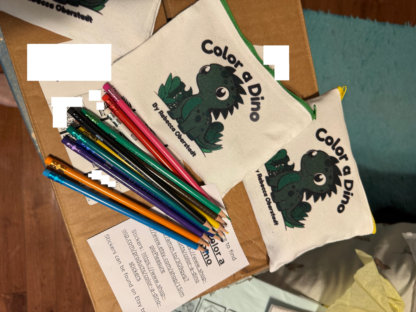 Color a Dino Zippered Pencil Pouch