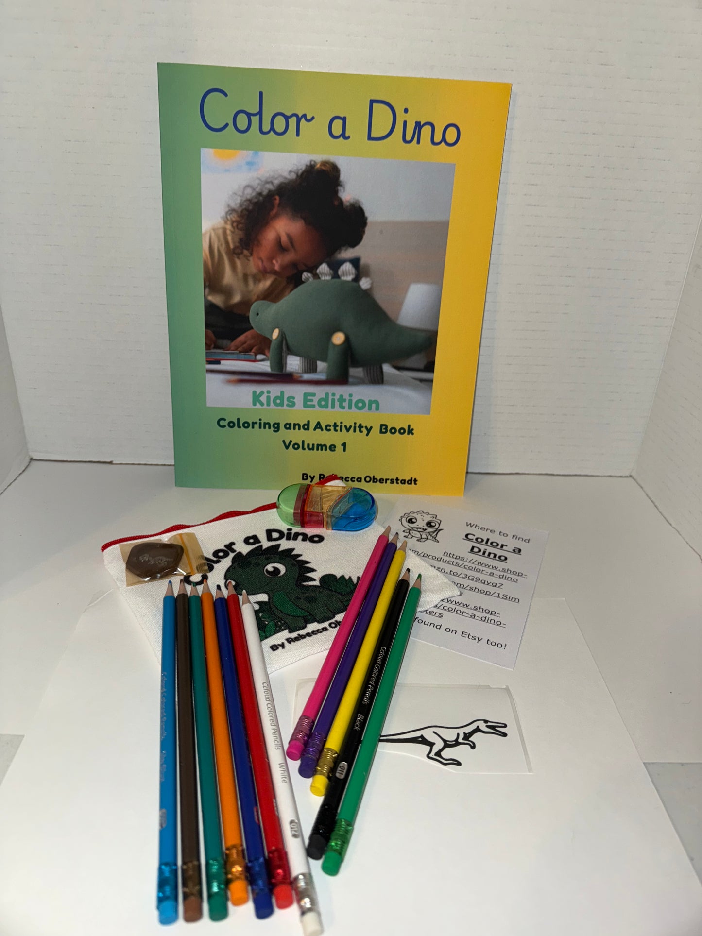 Color a Dino Zippered Pencil Pouch