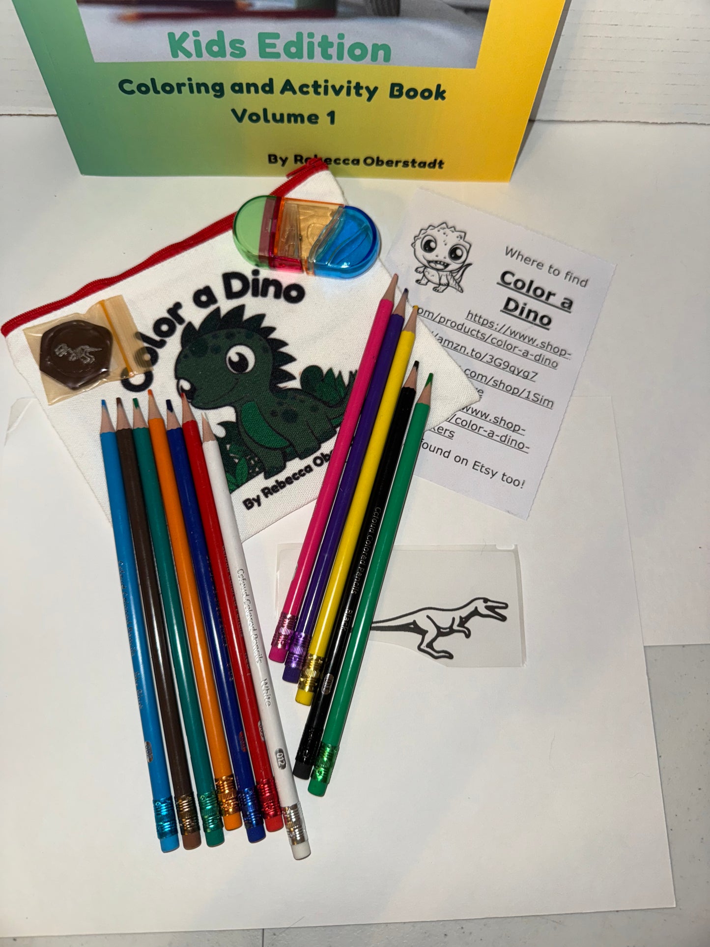 Color a Dino Zippered Pencil Pouch