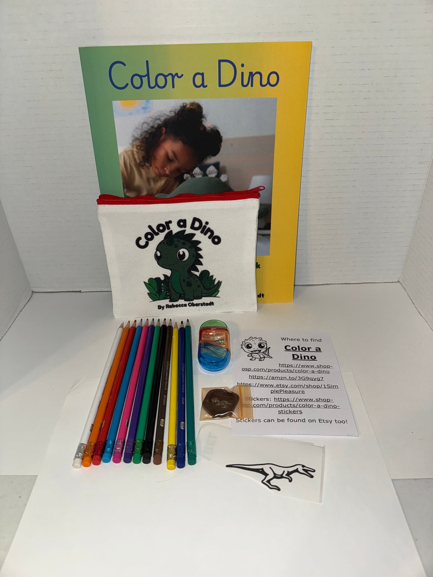 Color a Dino Zippered Pencil Pouch