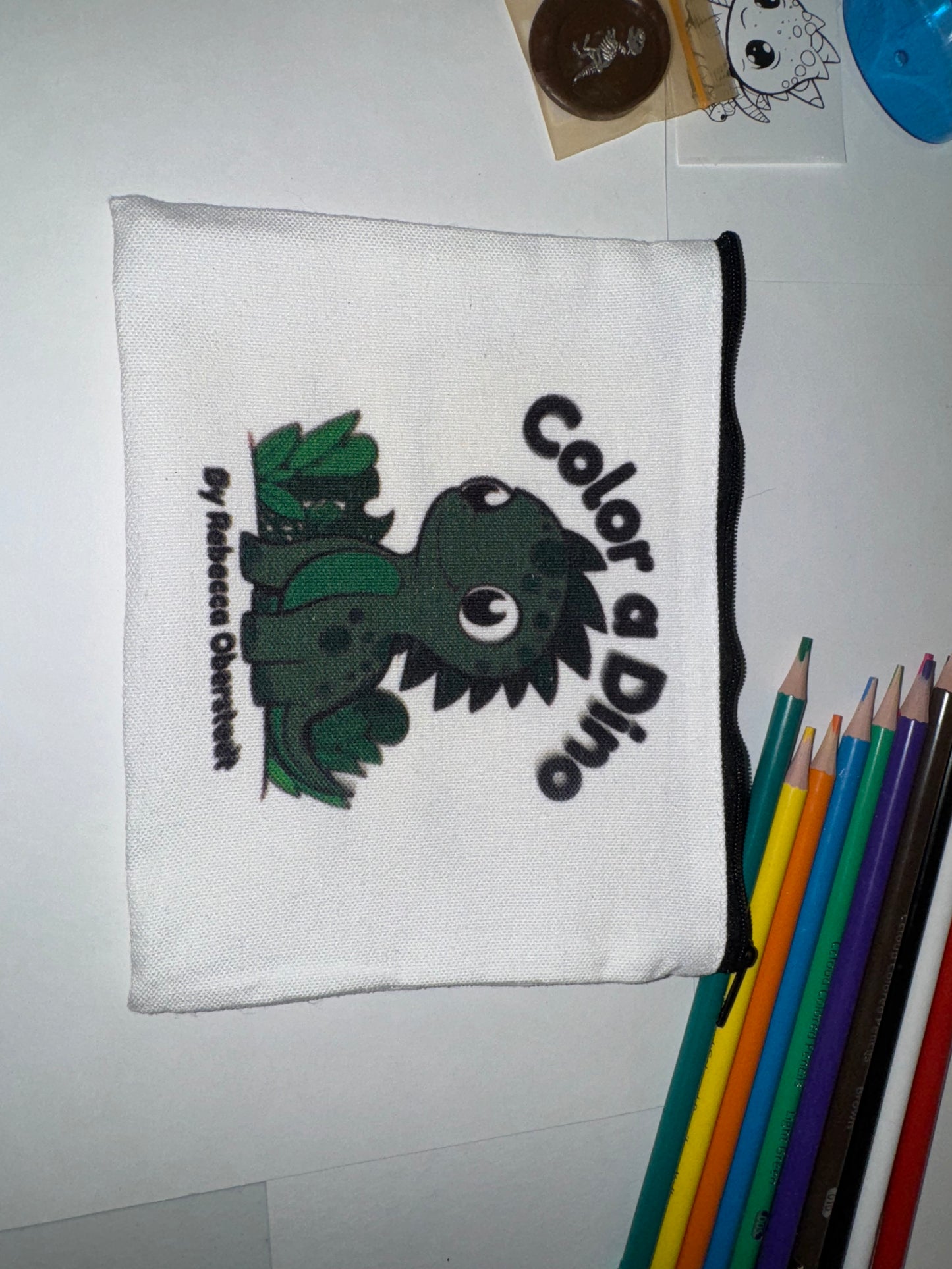 Color a Dino Zippered Pencil Pouch