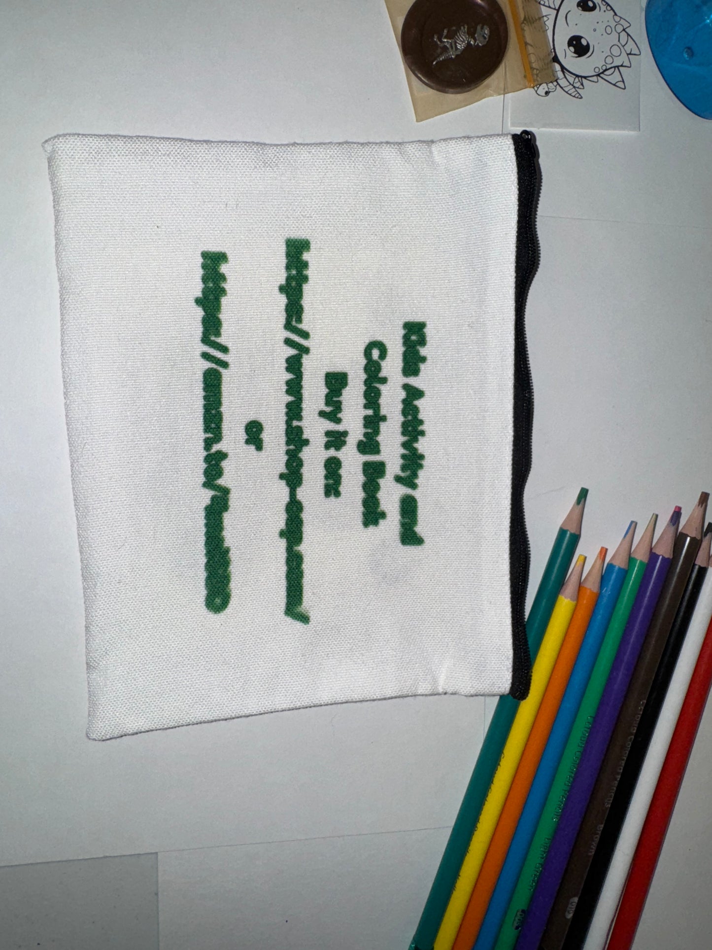 Color a Dino Zippered Pencil Pouch