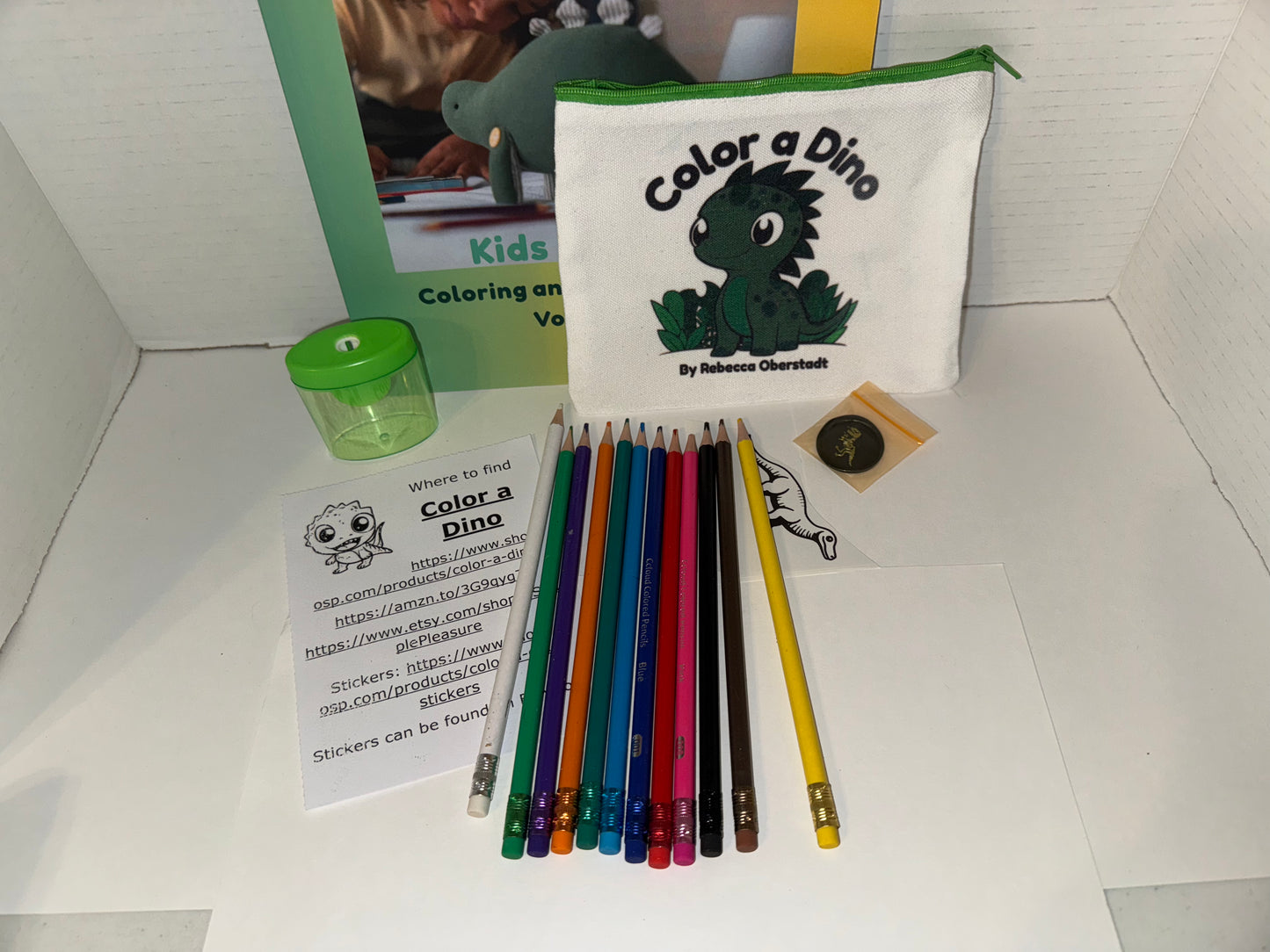 Color a Dino Zippered Pencil Pouch