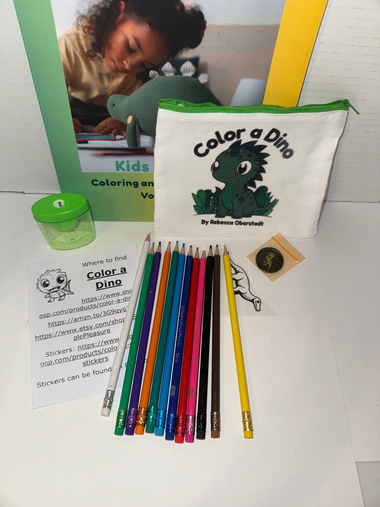 Color a Dino Zippered Pencil Pouch