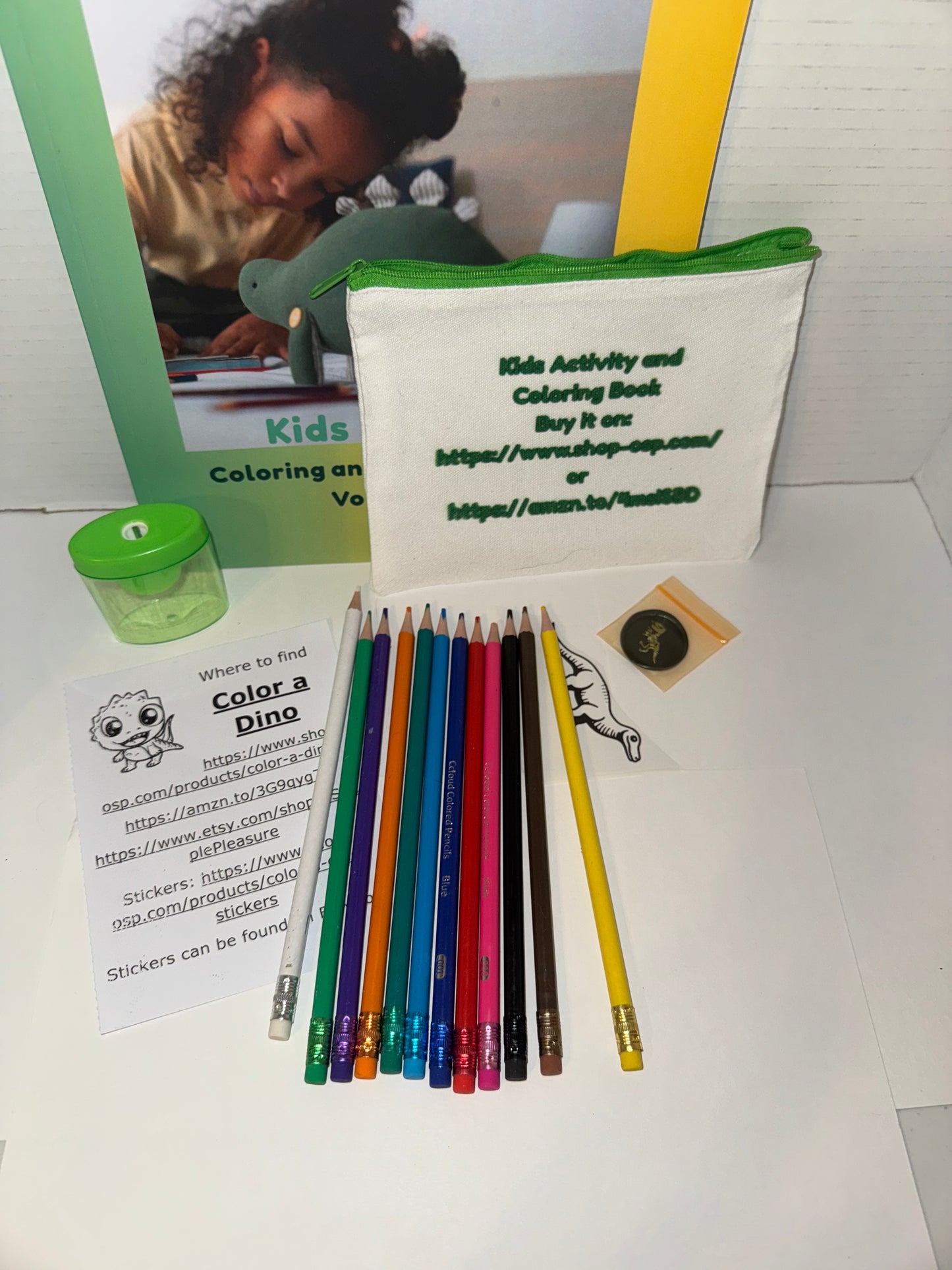 Color a Dino Zippered Pencil Pouch