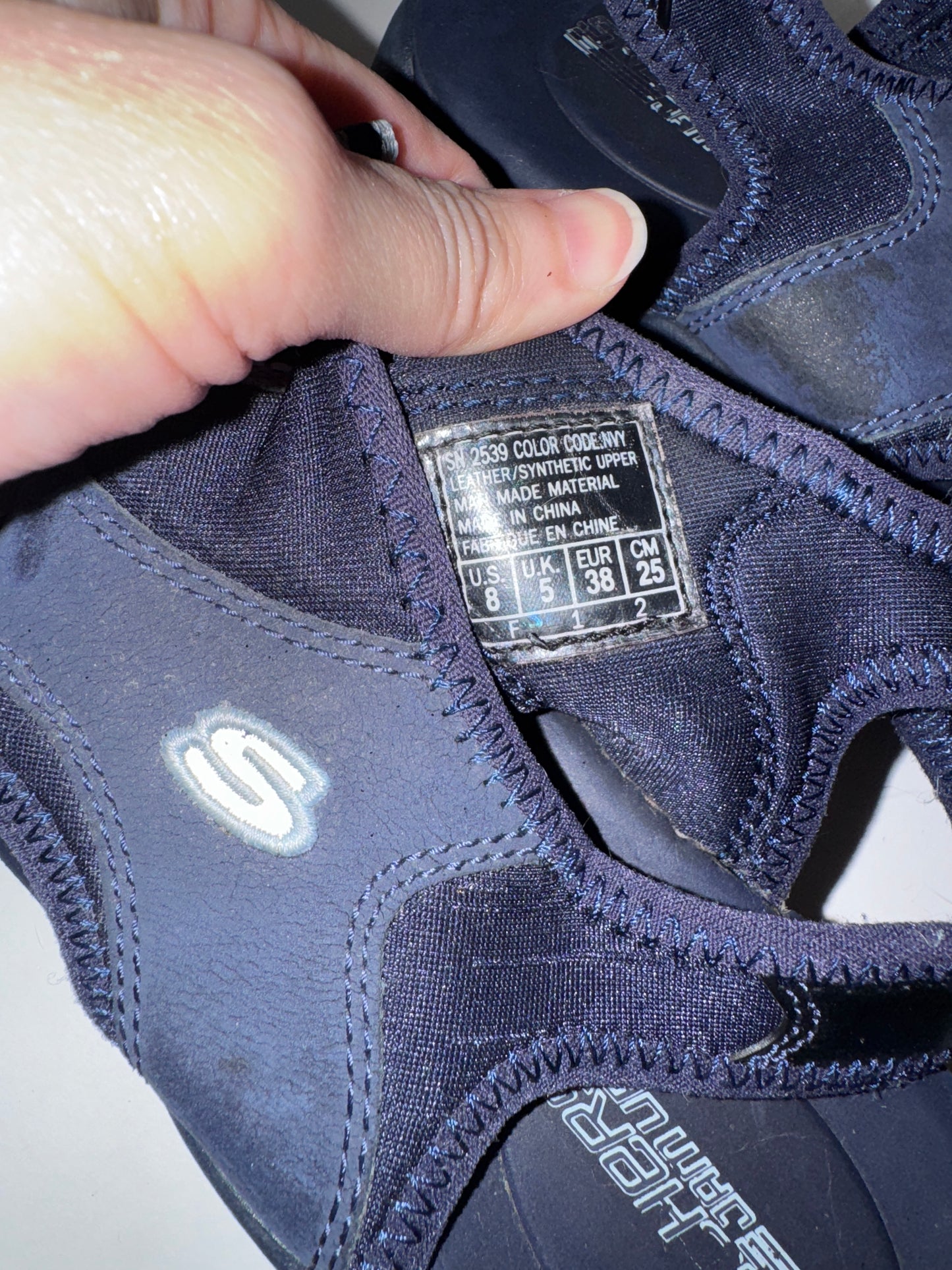 Skechers Dark Blue Y2K Jam ups Open-Toe Sandals, Size 8