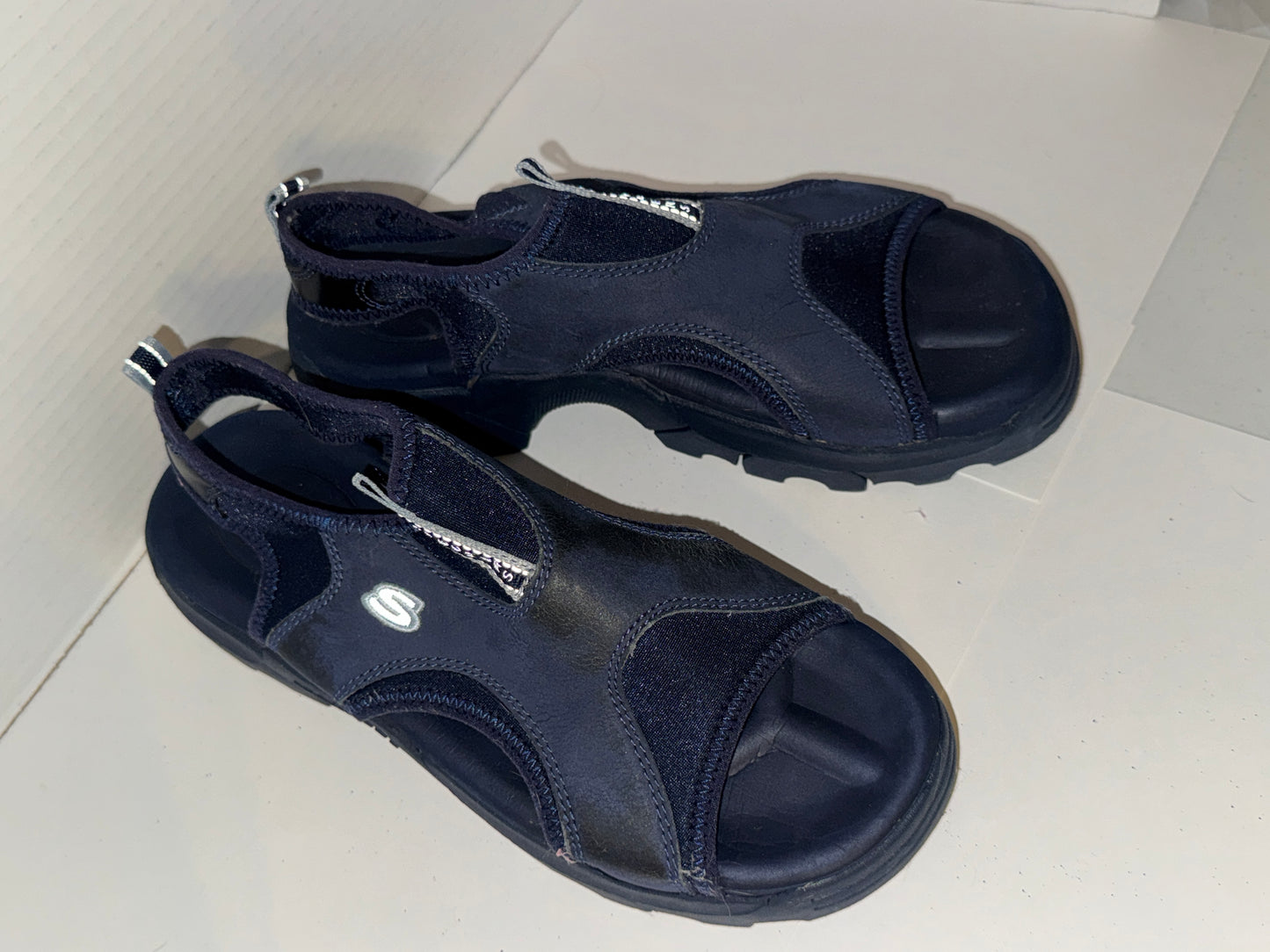 Skechers Dark Blue Y2K Jam ups Open-Toe Sandals, Size 8