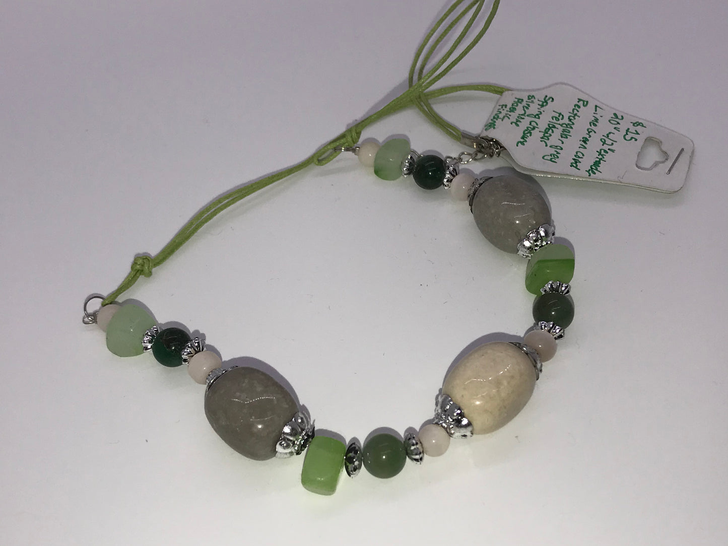 20" Green and Feldspar Necklace
