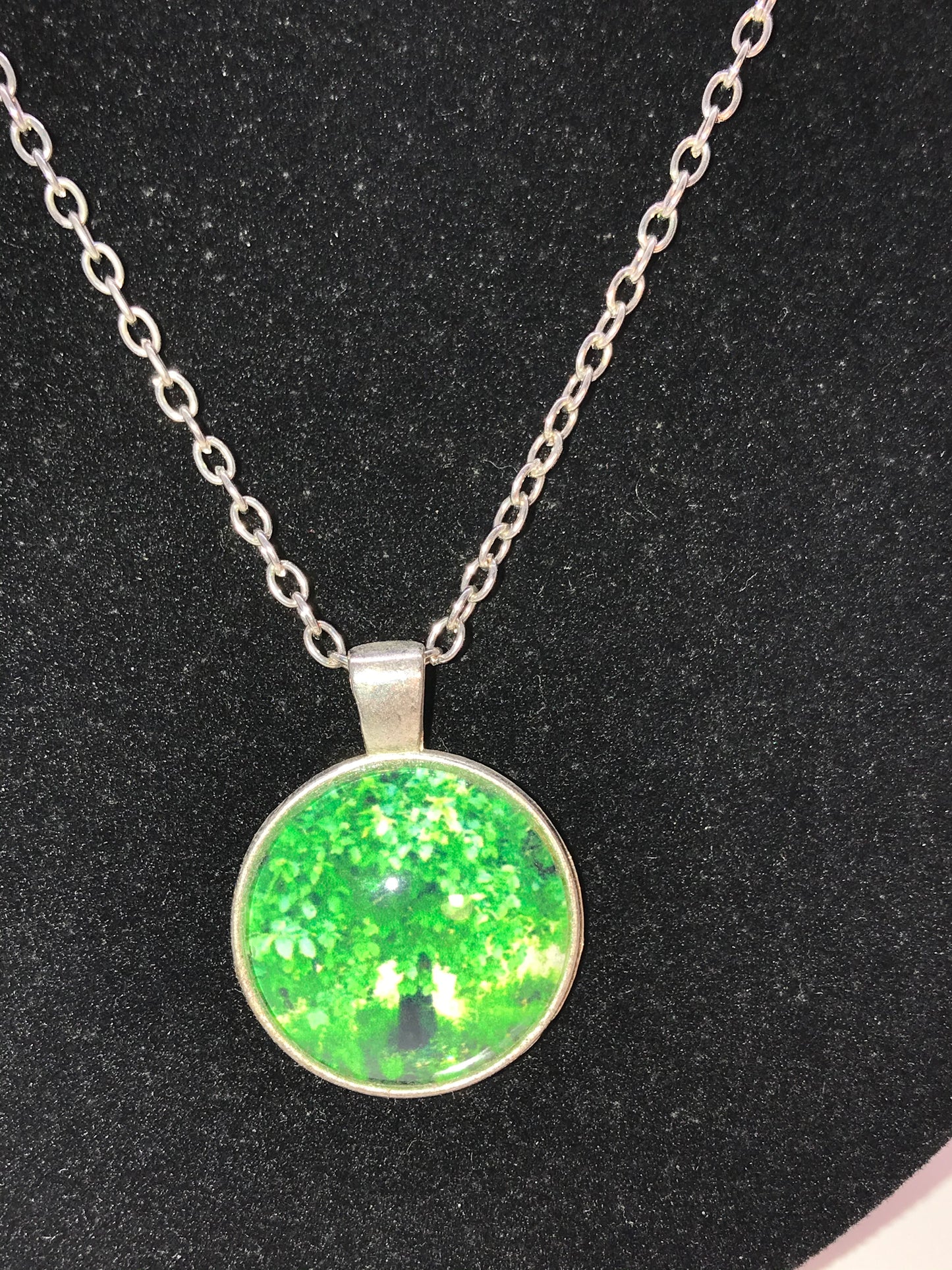 20" Green Tree Of Life Cable Chain Necklace