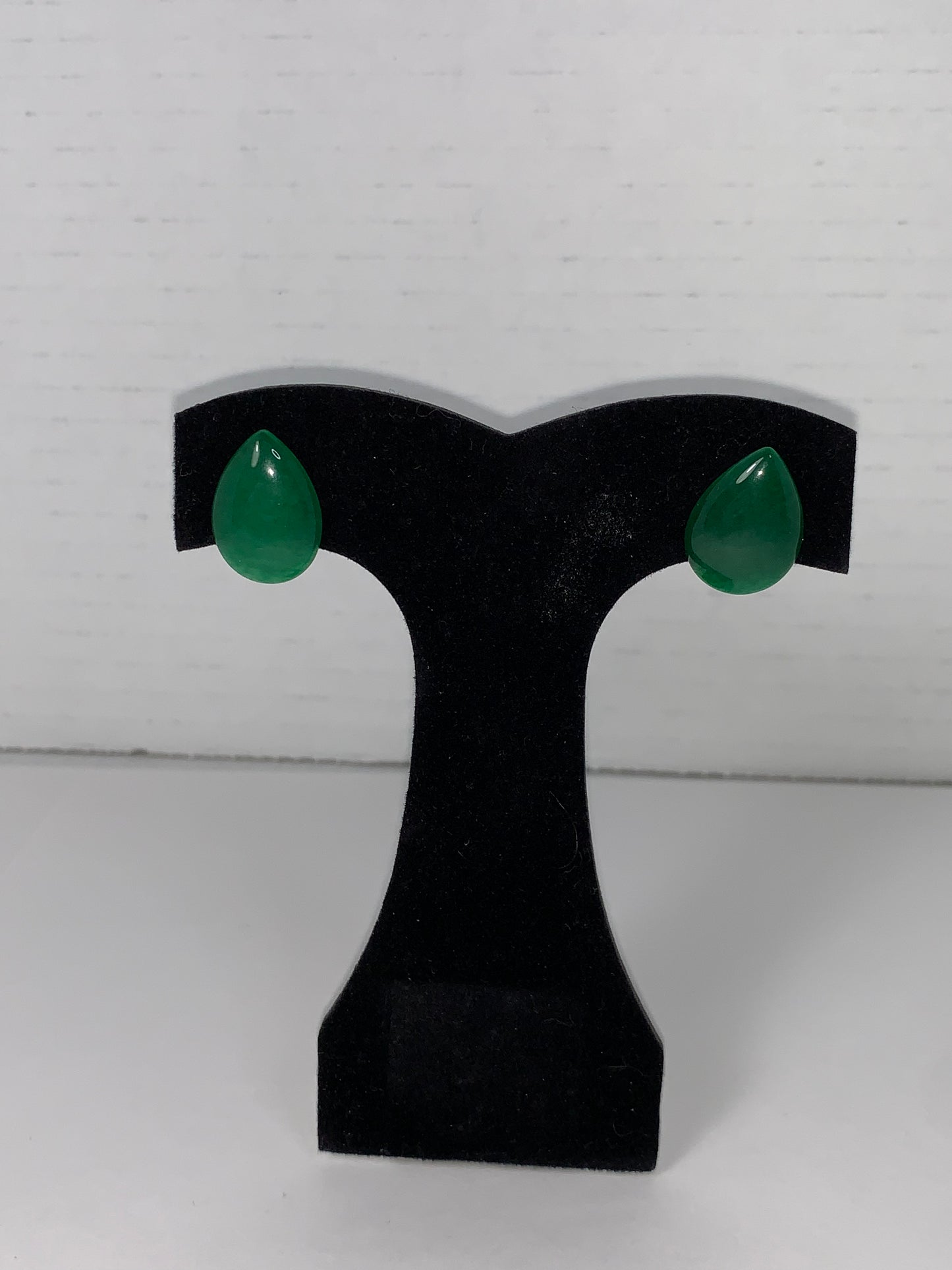 20x14mm Teardrop Green Aventurine Post Earrings