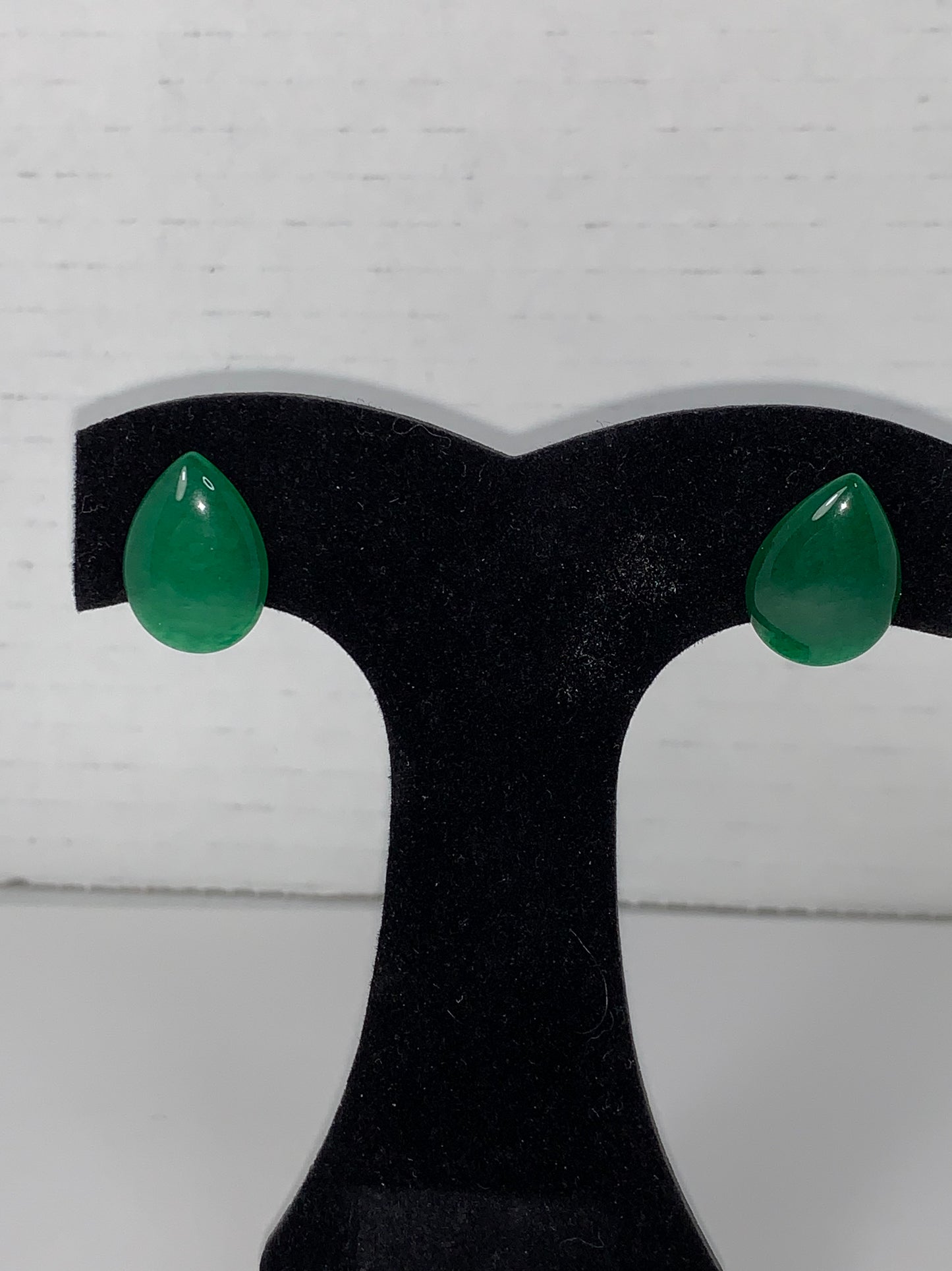 20x14mm Teardrop Green Aventurine Post Earrings