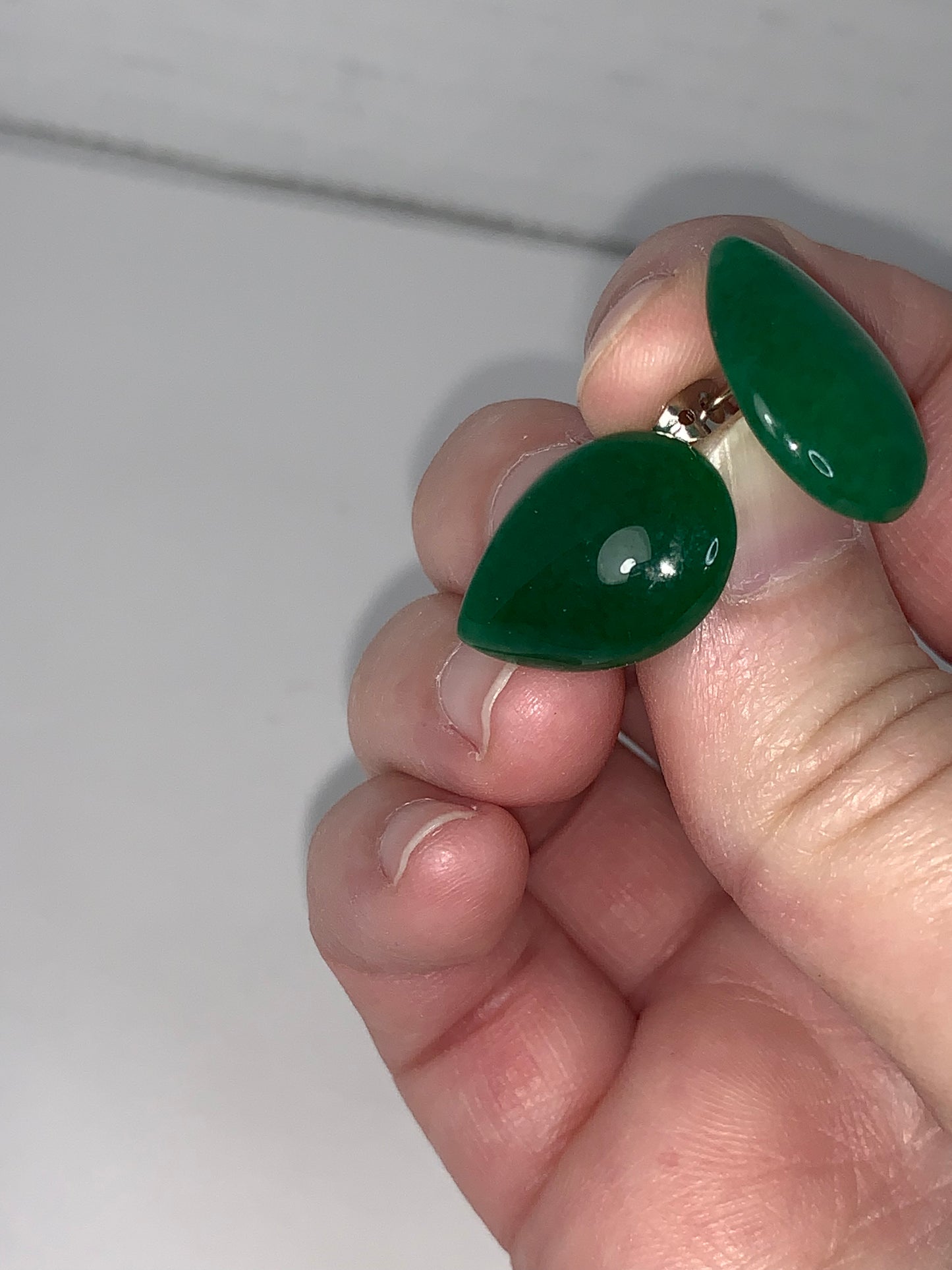 20x14mm Teardrop Green Aventurine Post Earrings
