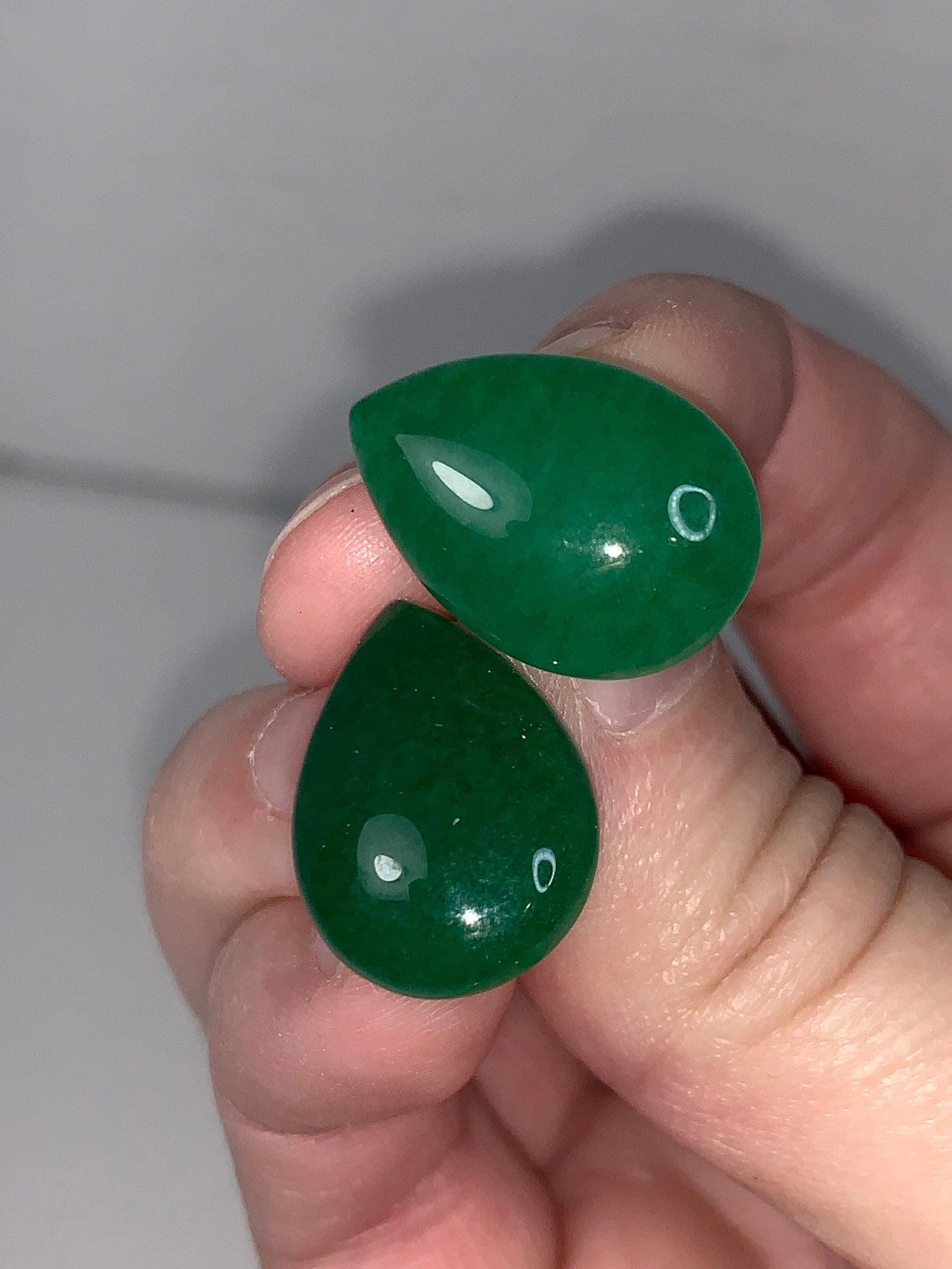 20x14mm Teardrop Green Aventurine Post Earrings