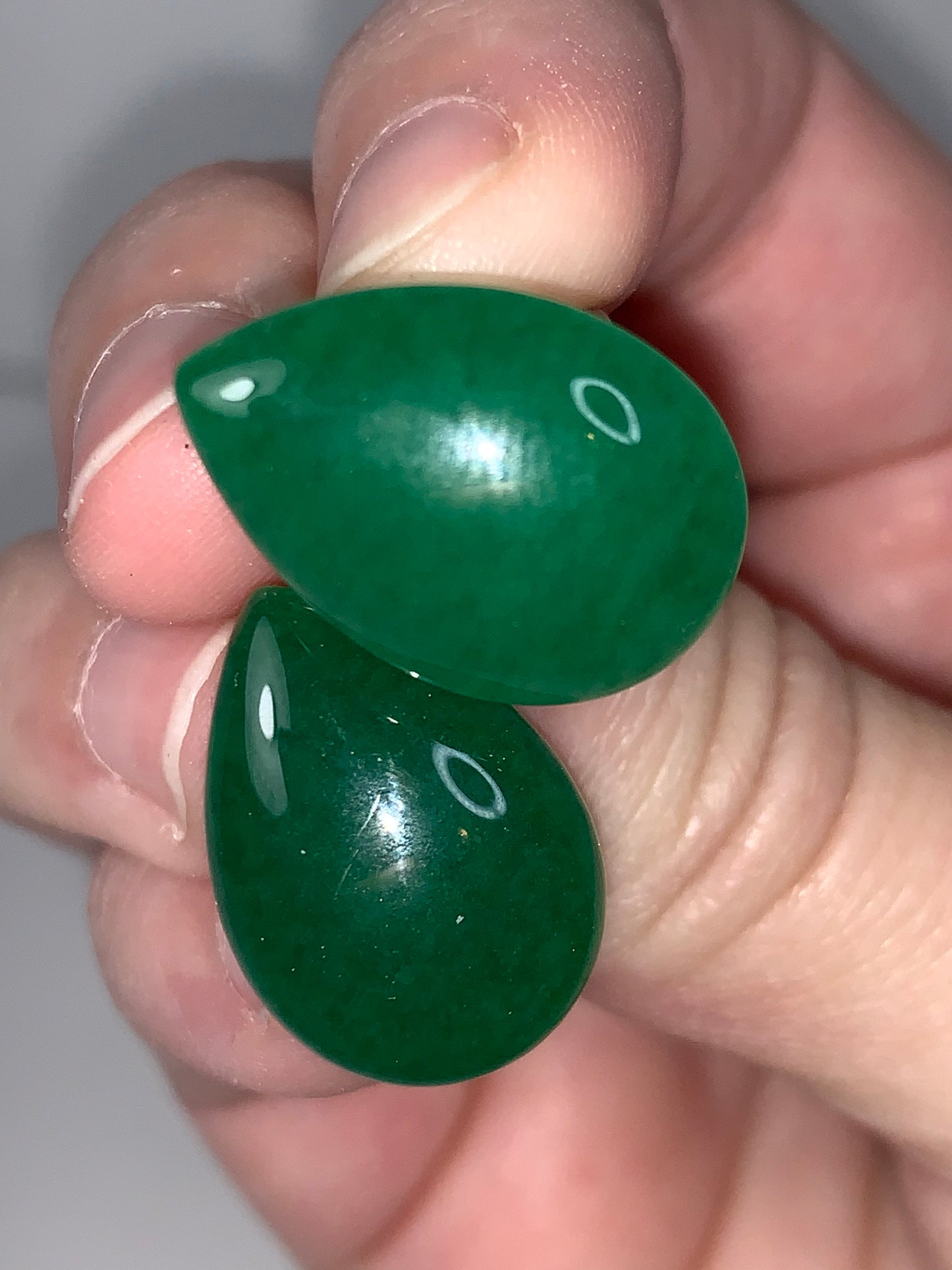 20x14mm Teardrop Green Aventurine Post Earrings
