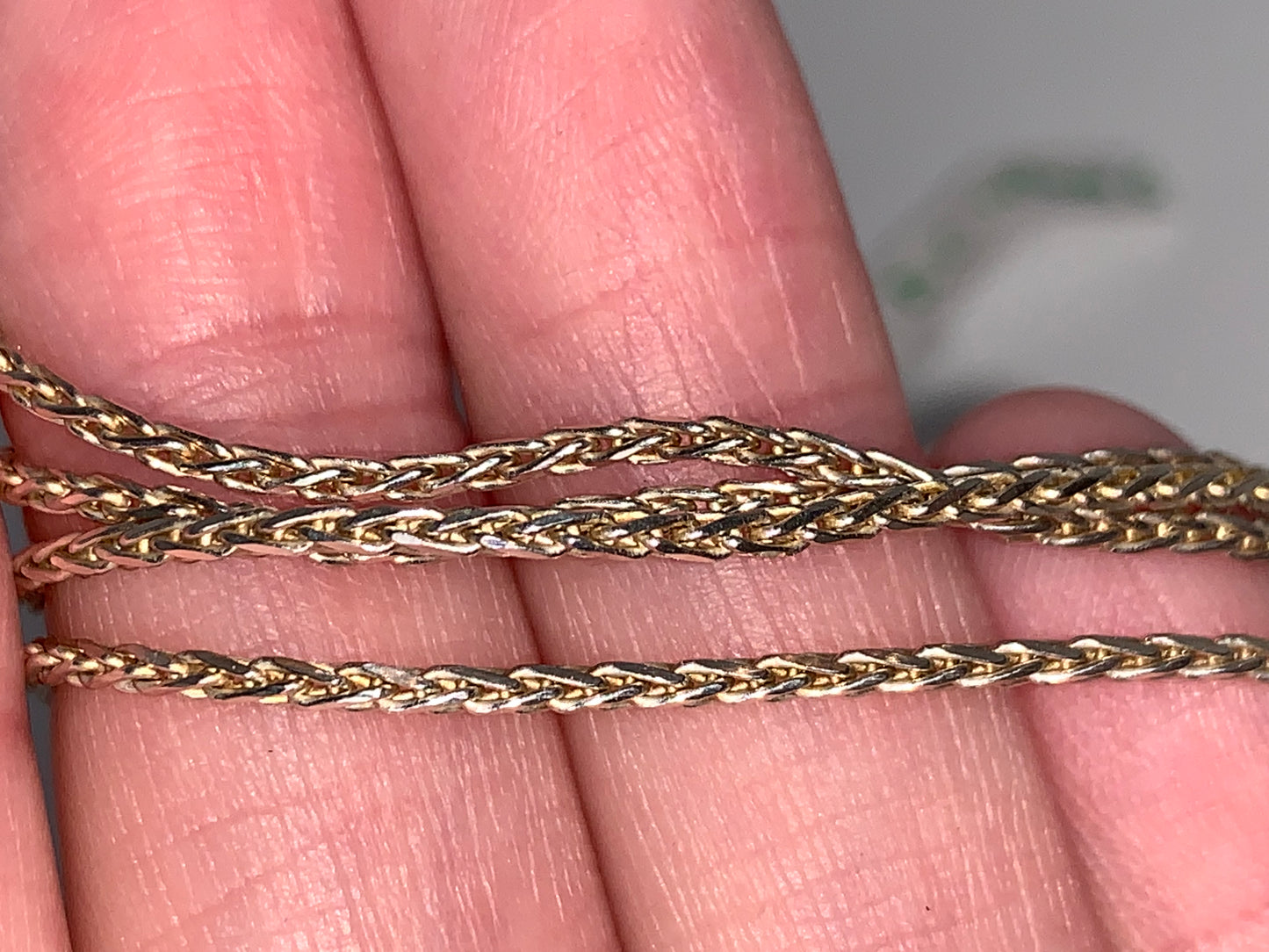 22" Sterling Silver 1.5mm Diamond Cut Wheat Chain Necklace