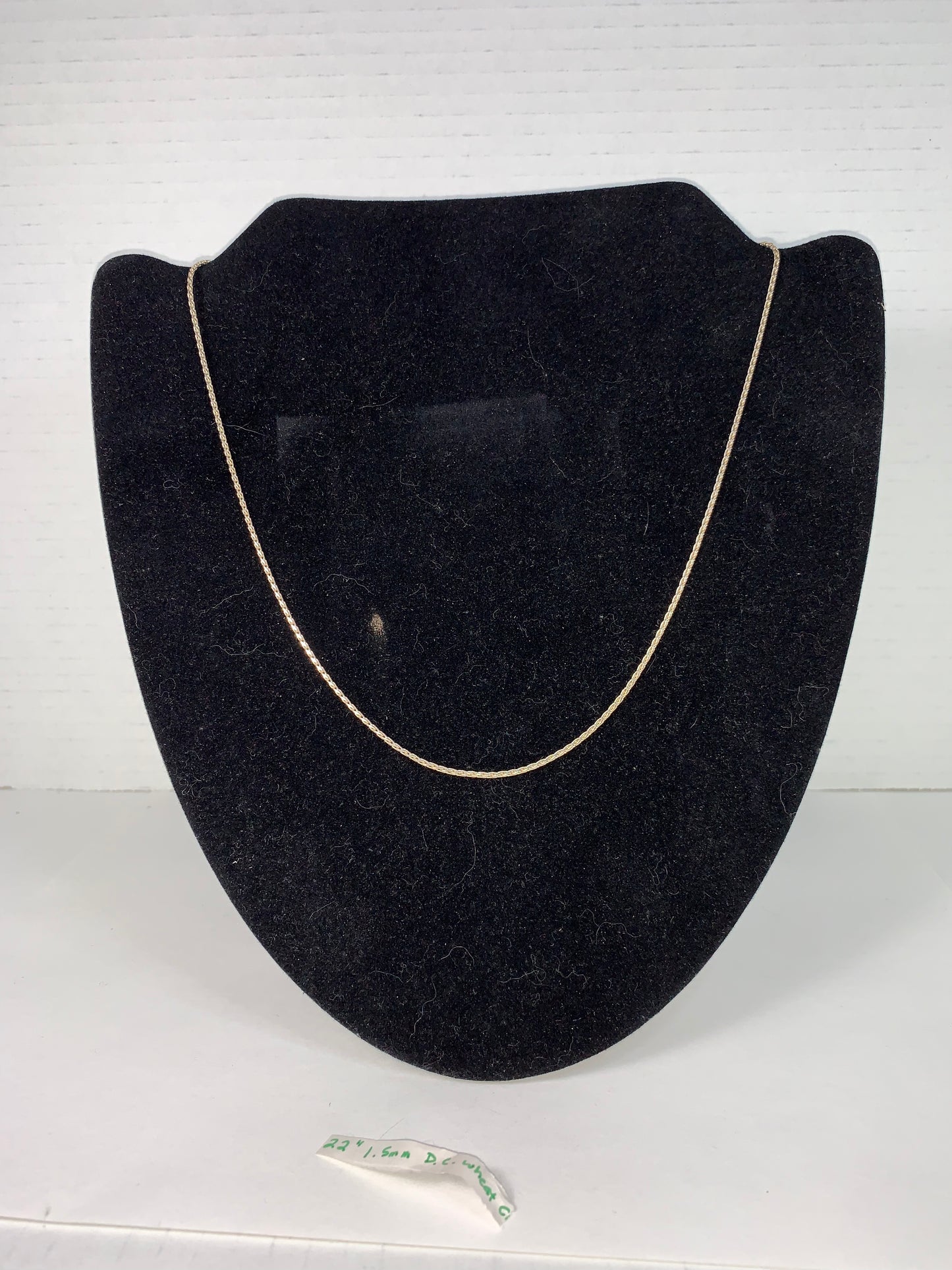 22" Sterling Silver 1.5mm Diamond Cut Wheat Chain Necklace