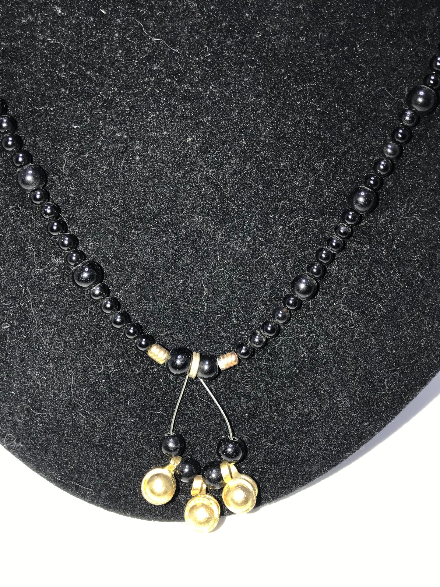 22" Long Onyx And Obsidian Beaded Necklace Set