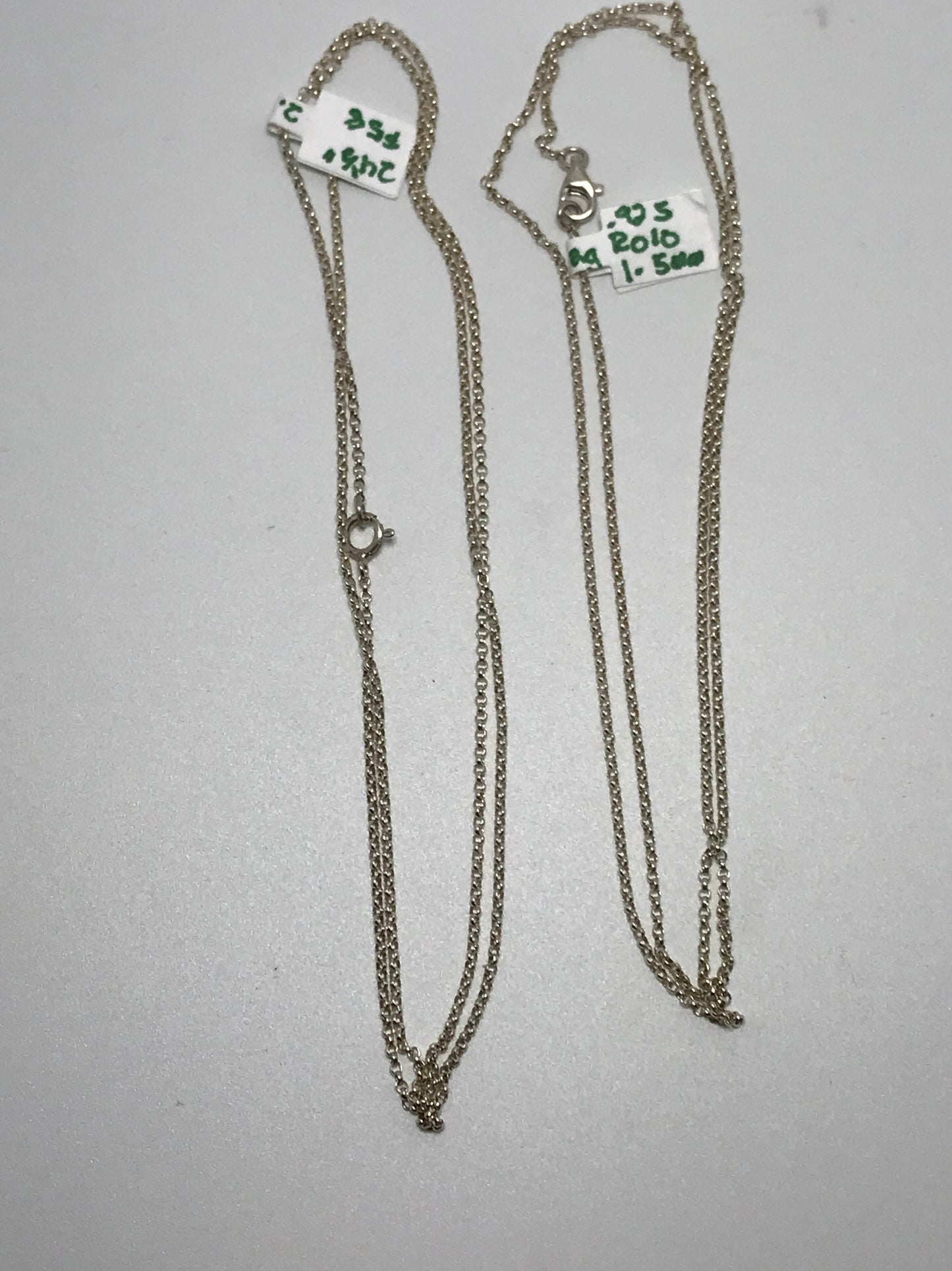 24 1/2" 1.5mm Silver Rolo Necklace