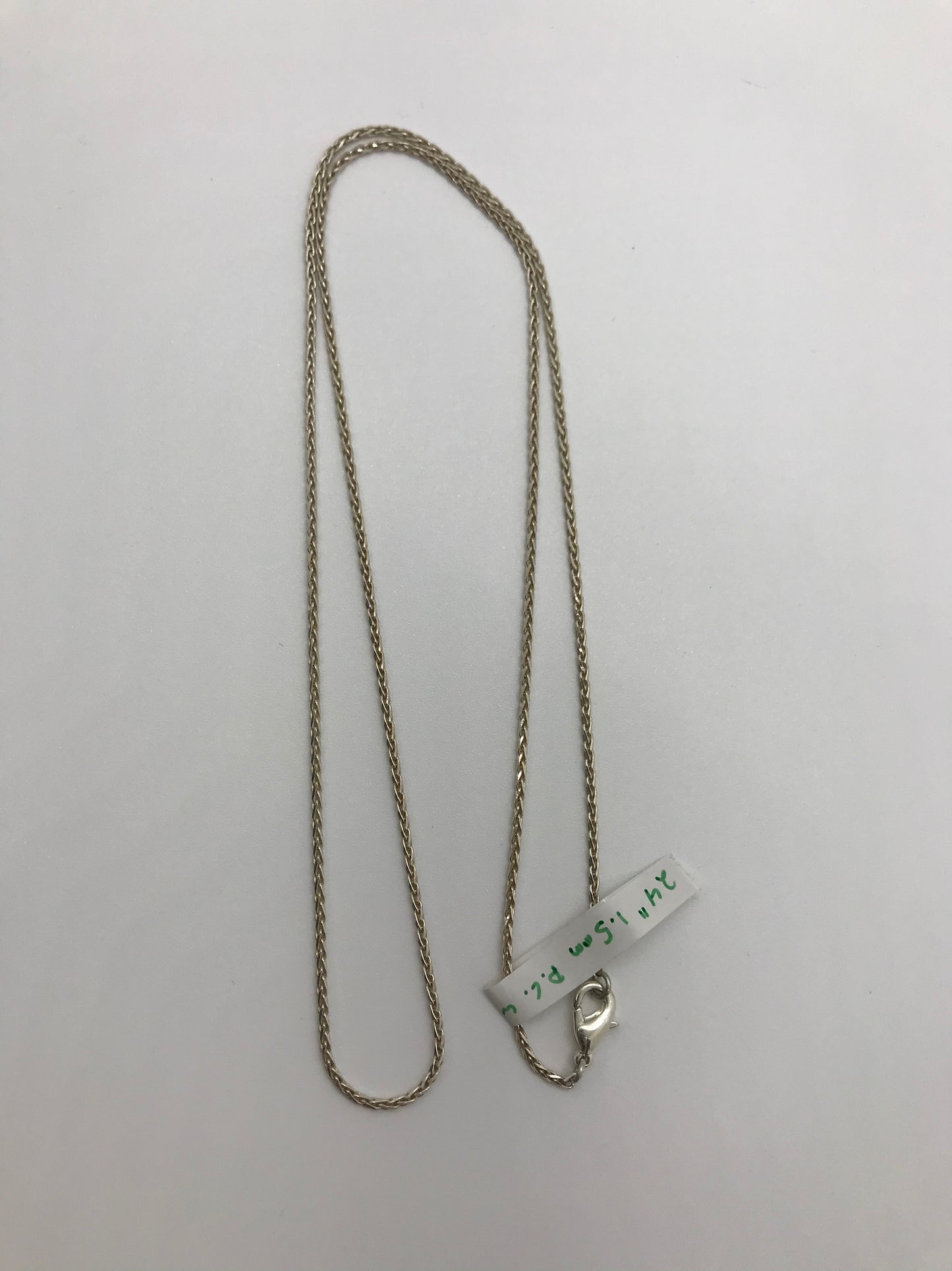 24" Sterling Silver 1.5mm Diamond Cut Wheat Chain Necklace