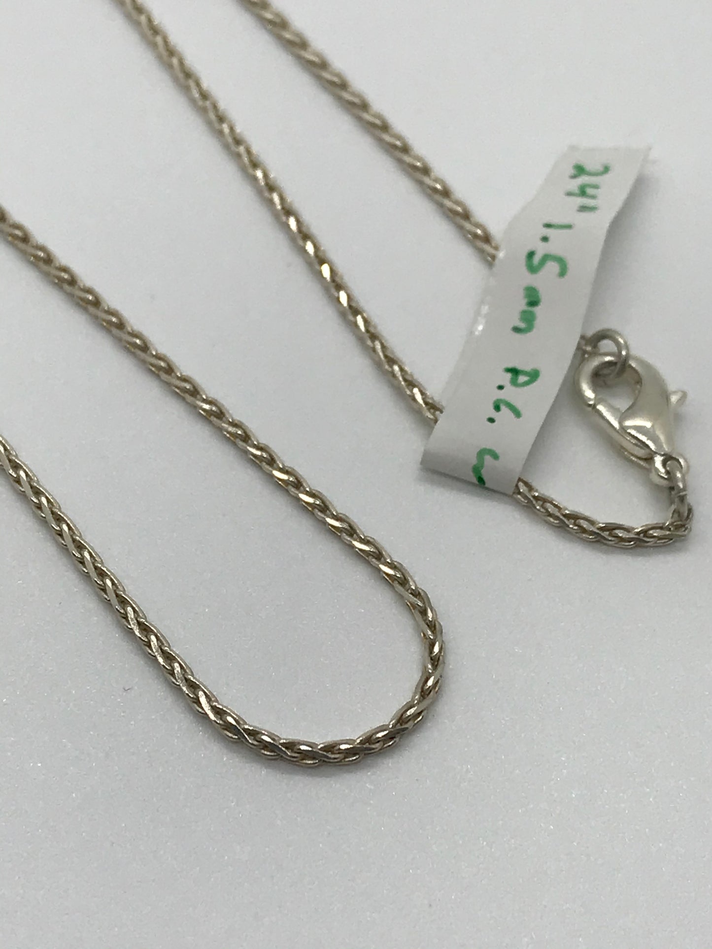 24" Sterling Silver 1.5mm Diamond Cut Wheat Chain Necklace