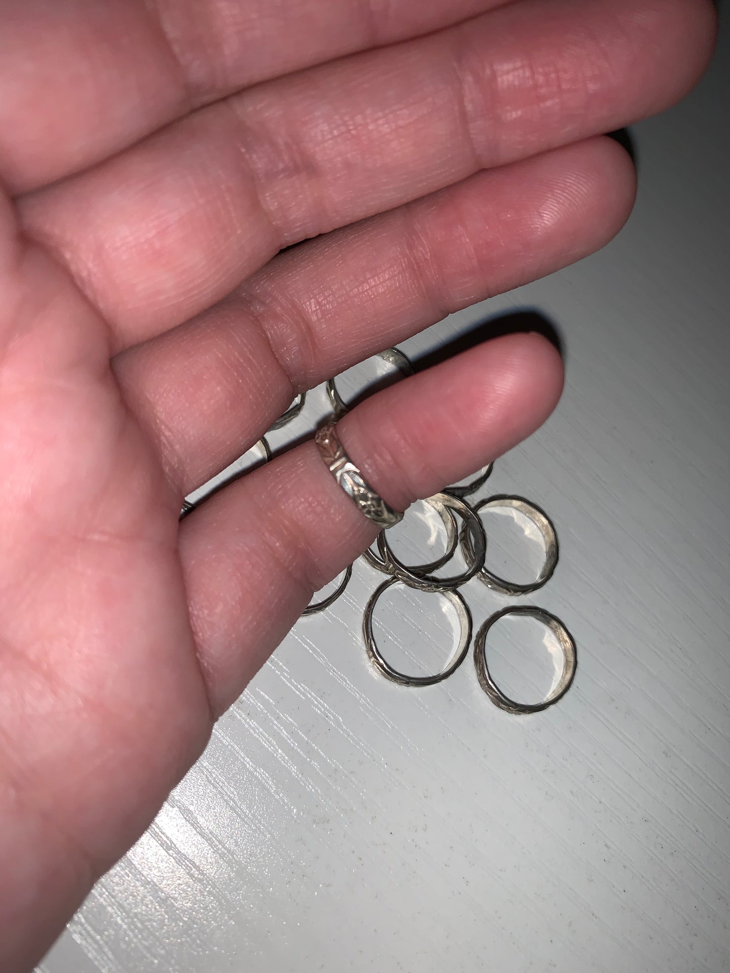Sterling Silver Floral Design Ring, Size 3