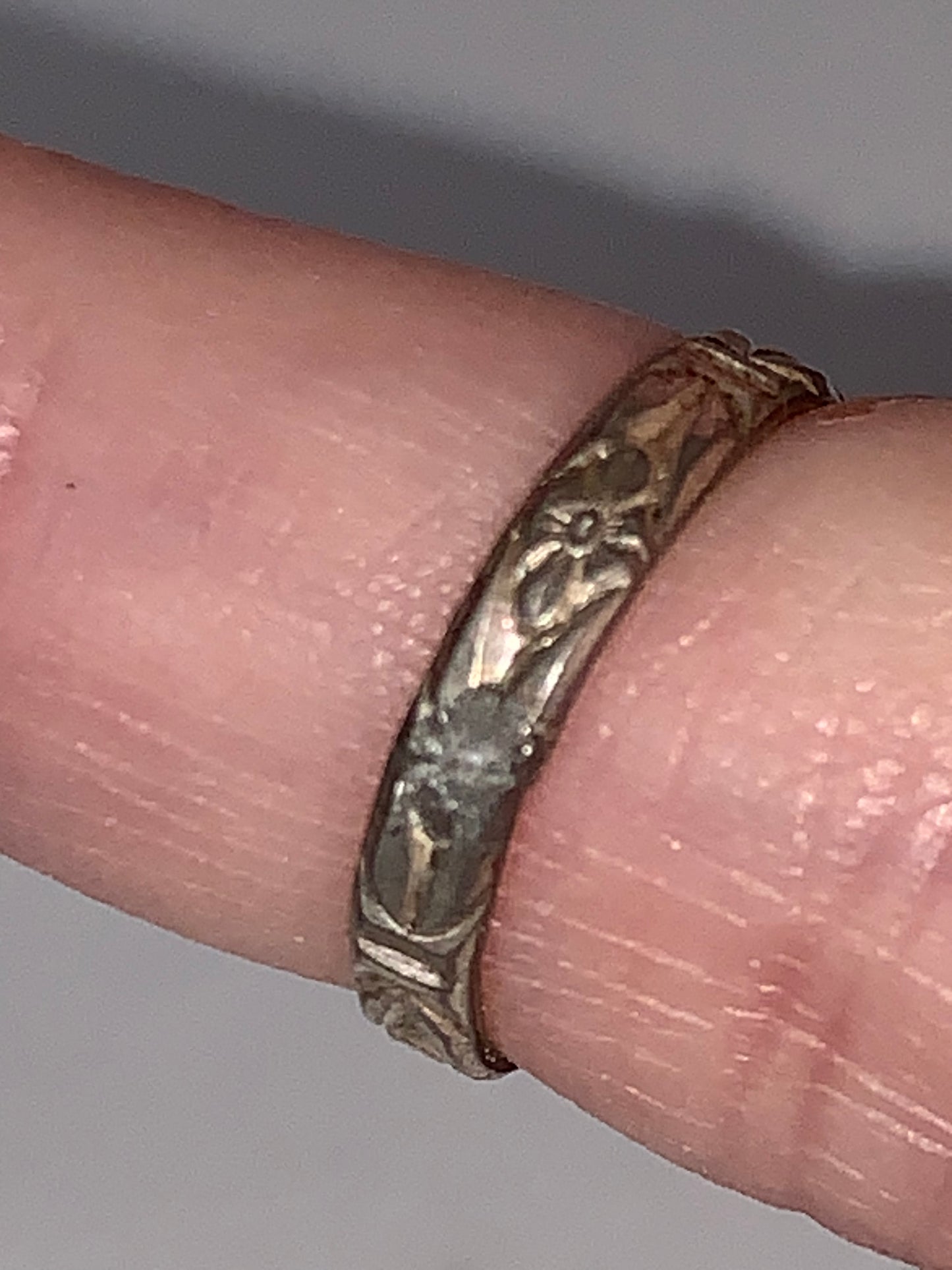 Sterling Silver Floral Design Ring, Size 3