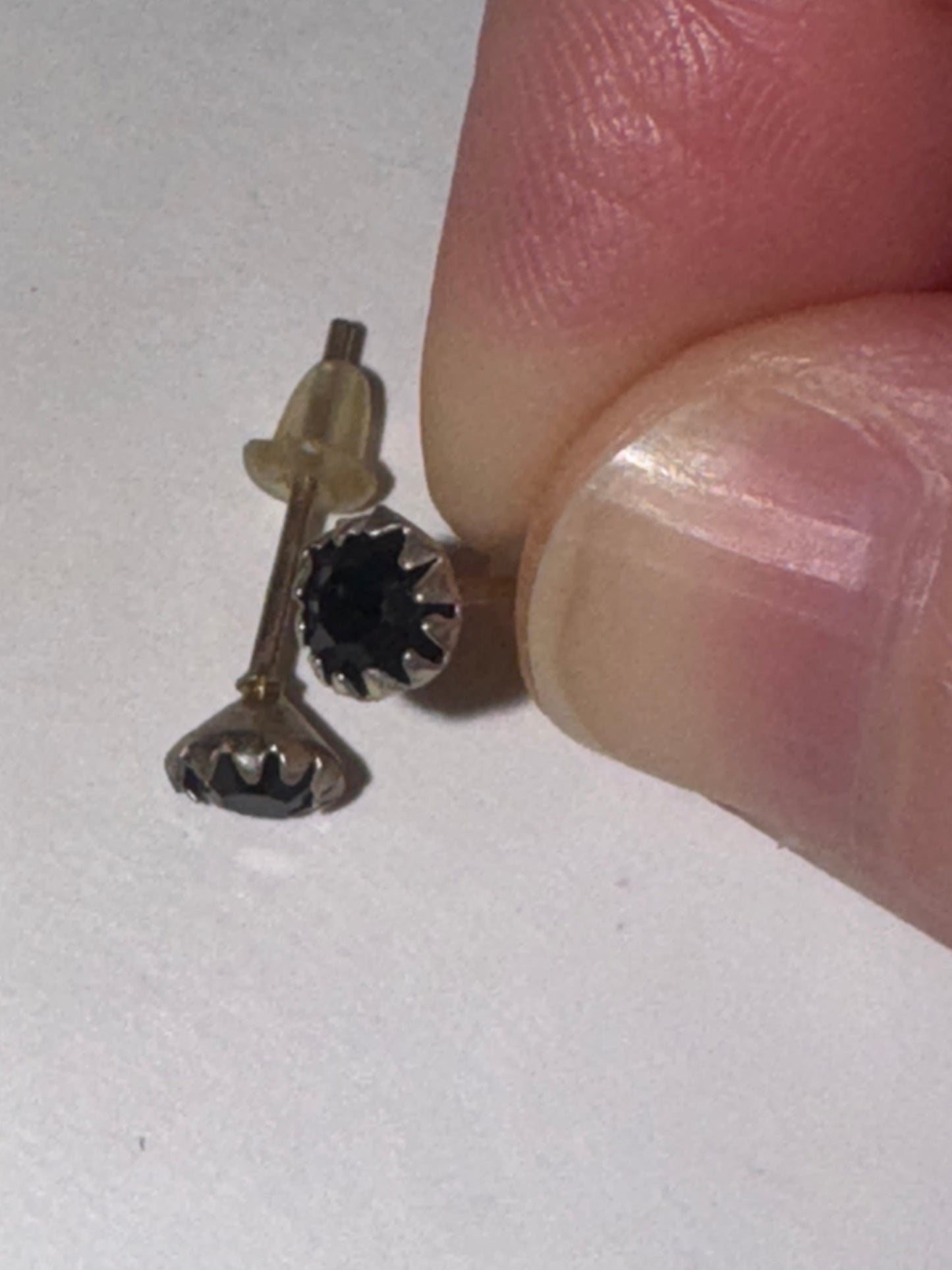 5 Mm Star Black Cz And Sterling Post Earrings