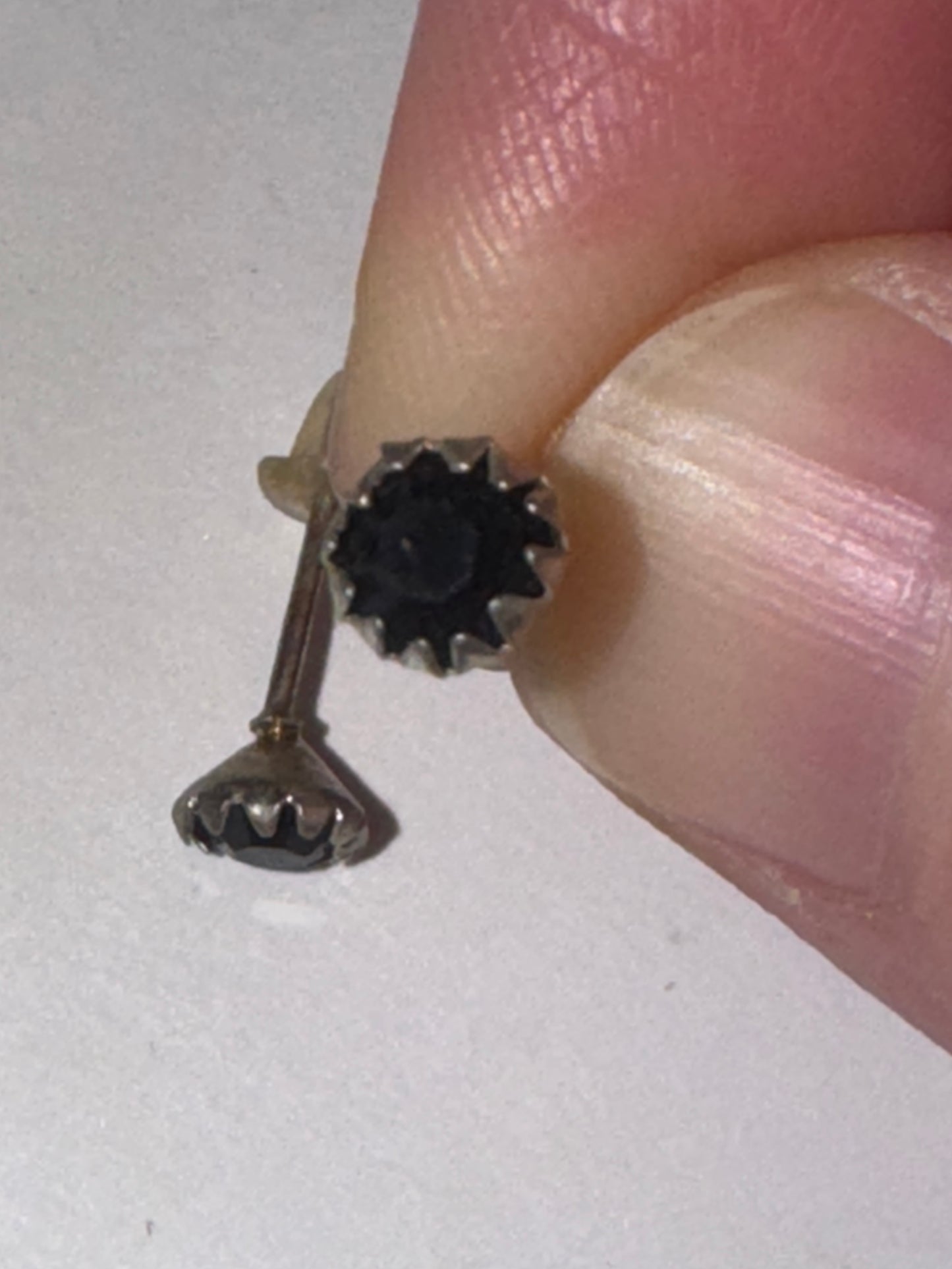 5 Mm Star Black Cz And Sterling Post Earrings
