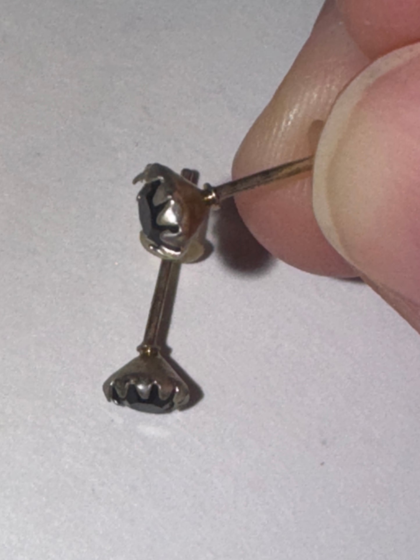 5 Mm Star Black Cz And Sterling Post Earrings