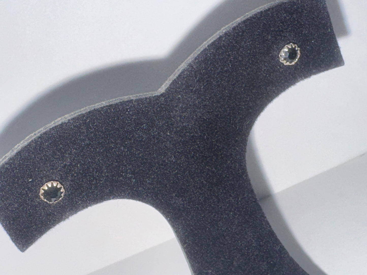 5 Mm Star Black Cz And Sterling Post Earrings
