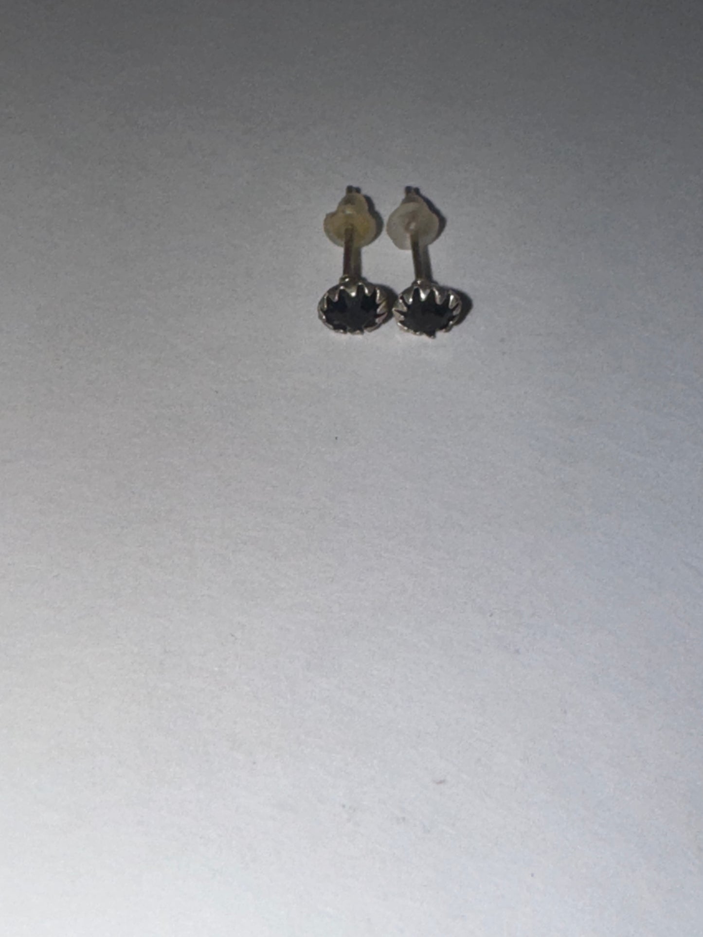 5 Mm Star Black Cz And Sterling Post Earrings