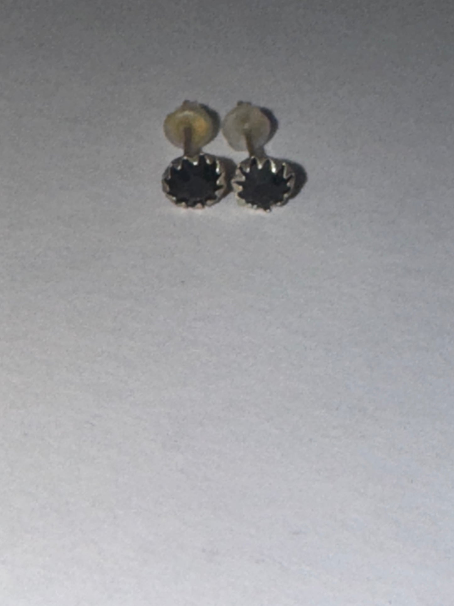 5 Mm Star Black Cz And Sterling Post Earrings