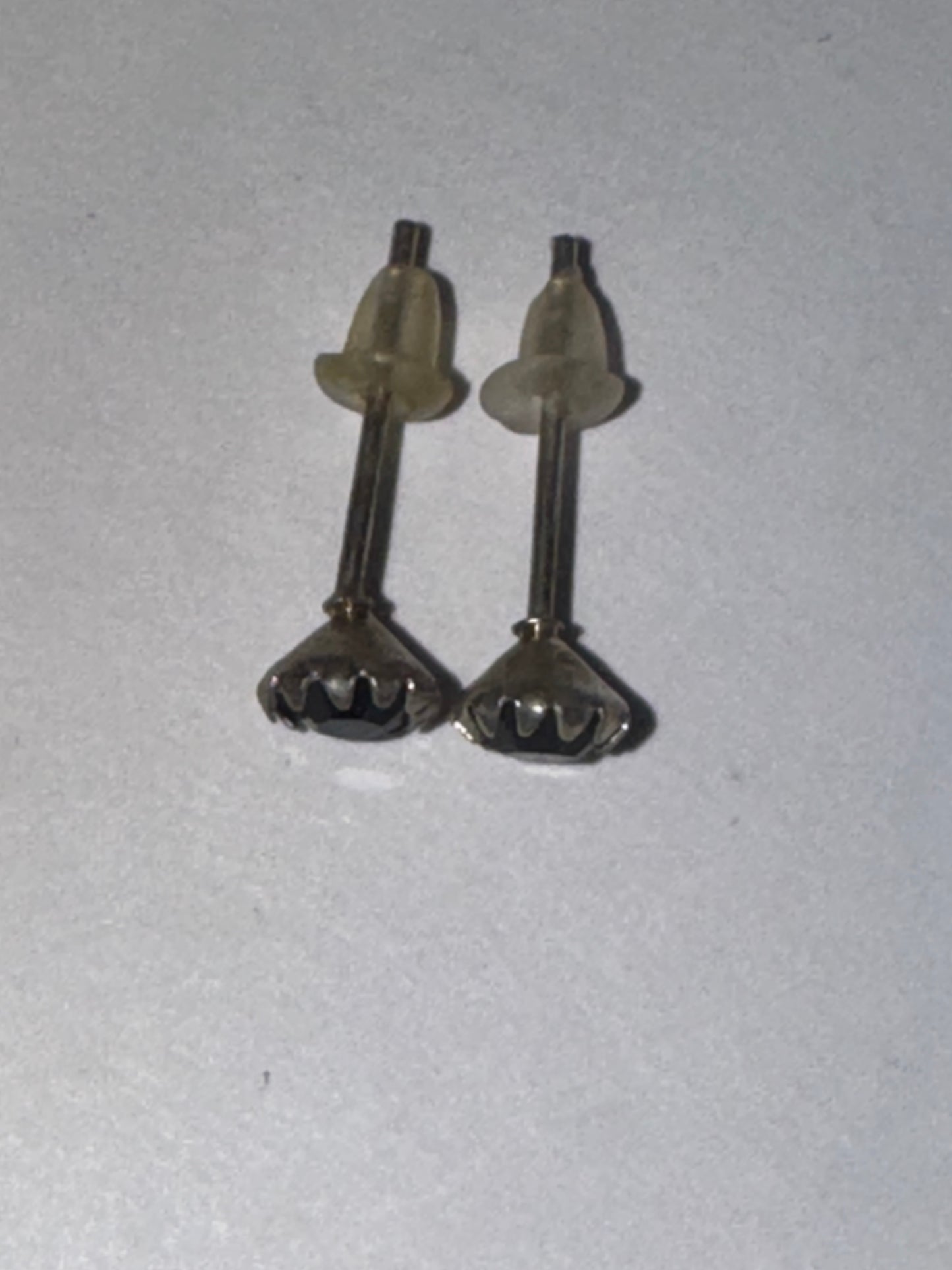 5 Mm Star Black Cz And Sterling Post Earrings