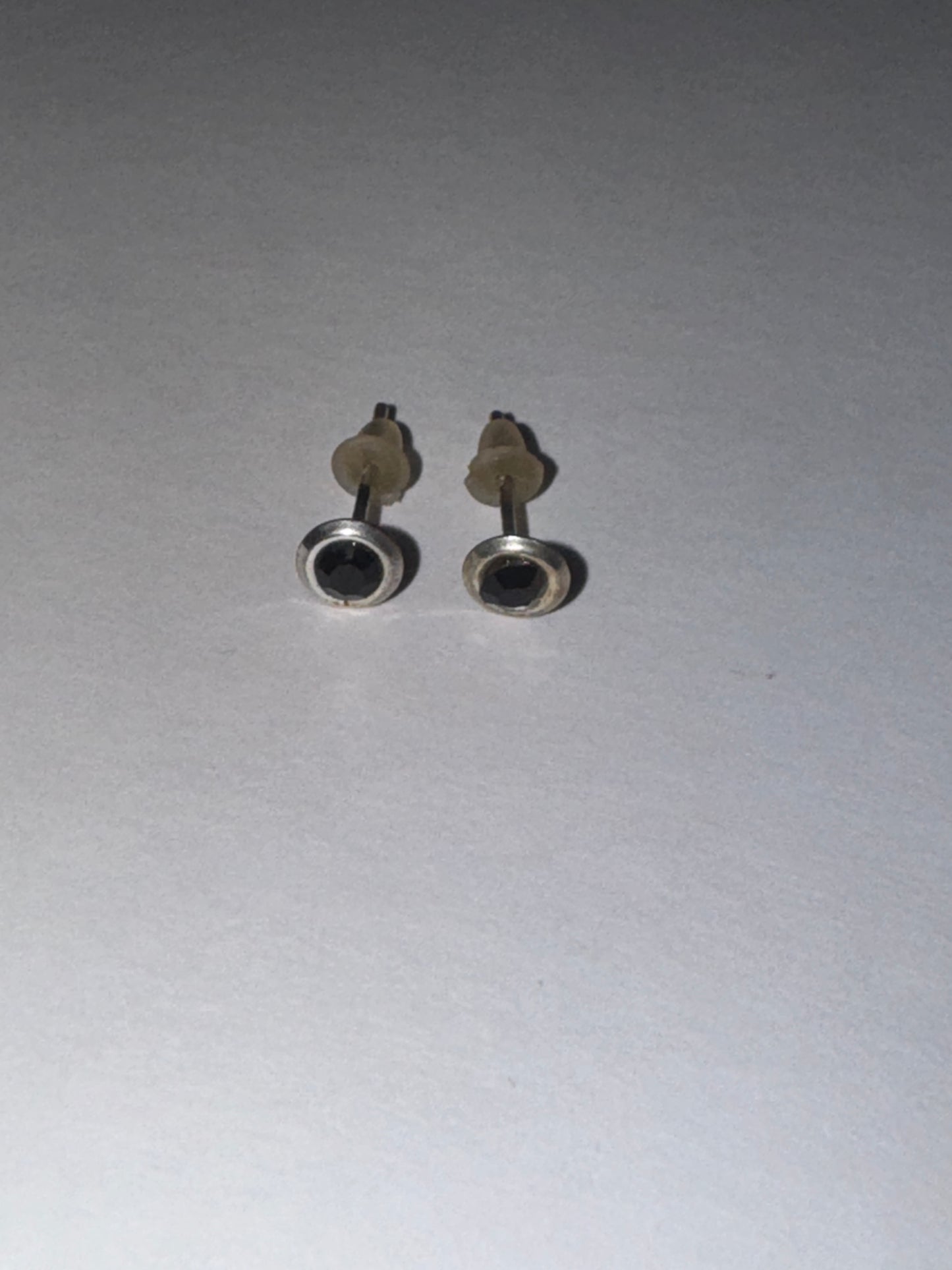 5 Mm Round Black Cz And Sterling Post Earrings