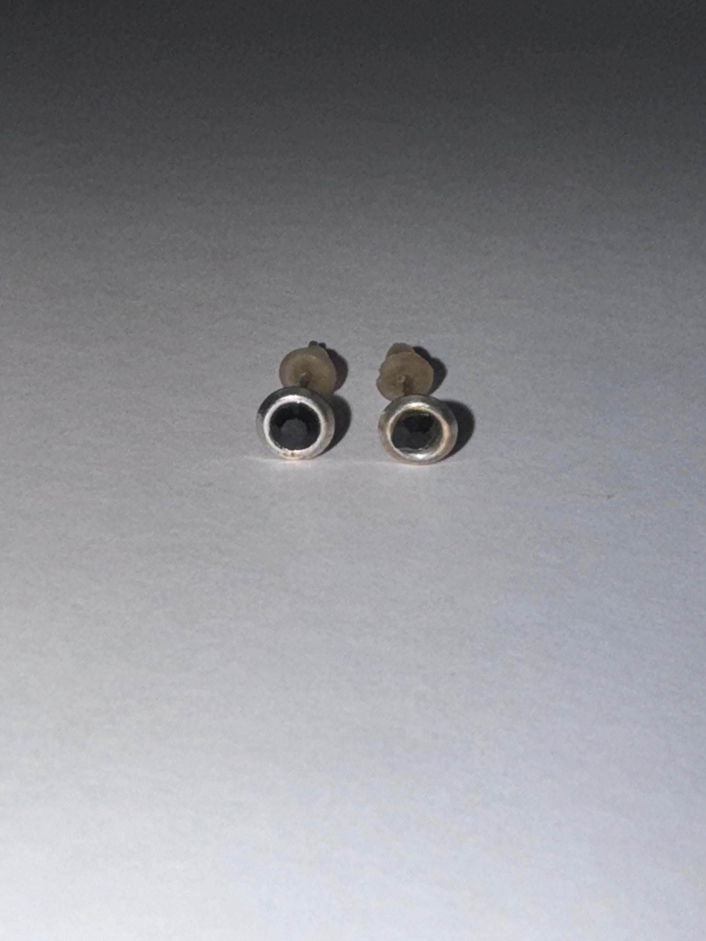 5 Mm Round Black Cz And Sterling Post Earrings