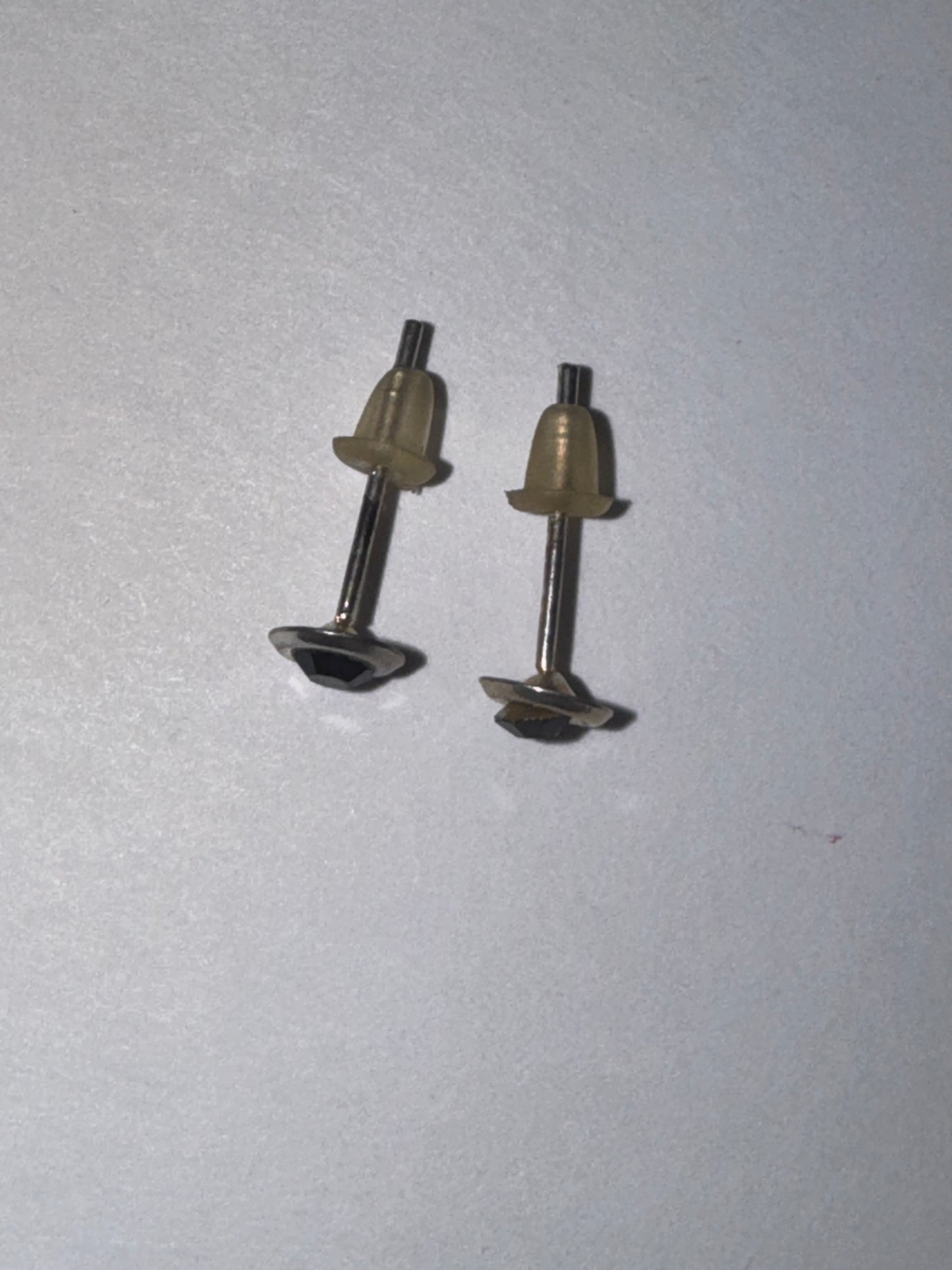 5 Mm Round Black Cz And Sterling Post Earrings