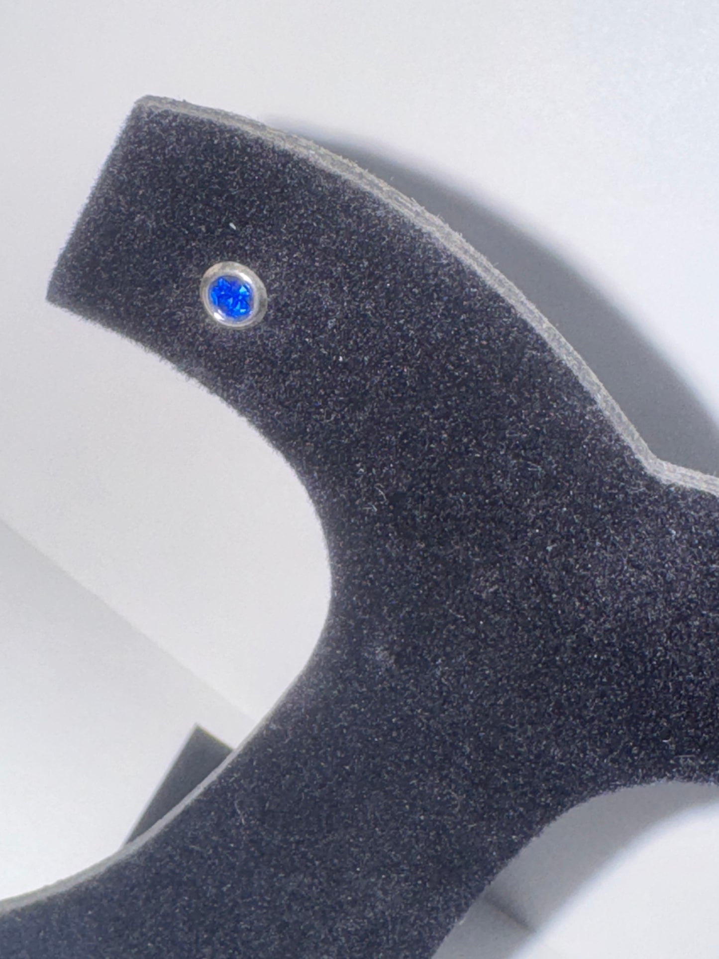 5 Mm Round Sapphire Blue Cz And Sterling Post Earrings
